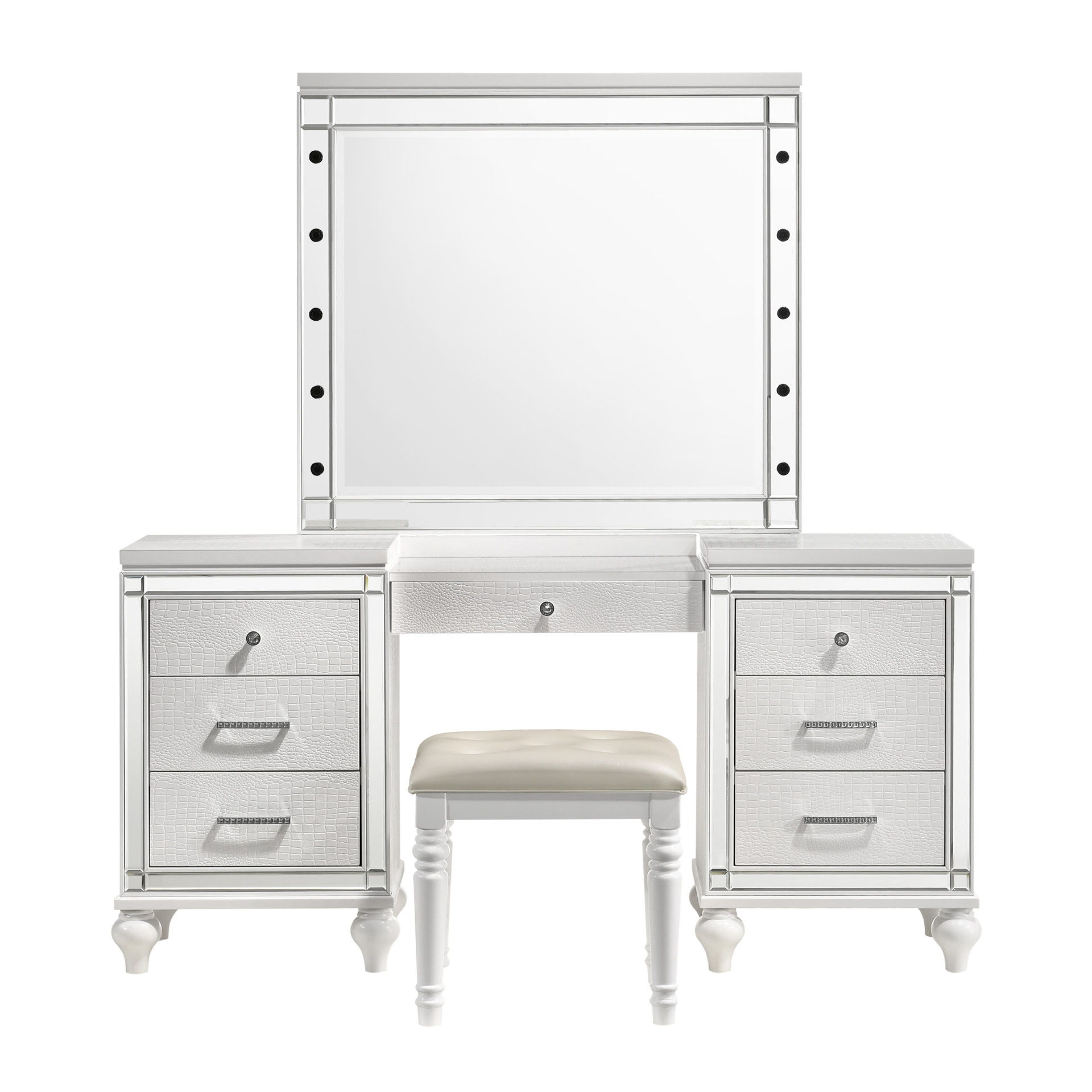 Valentino - Vanity Table Mirror (Bulbs Not Included) - White