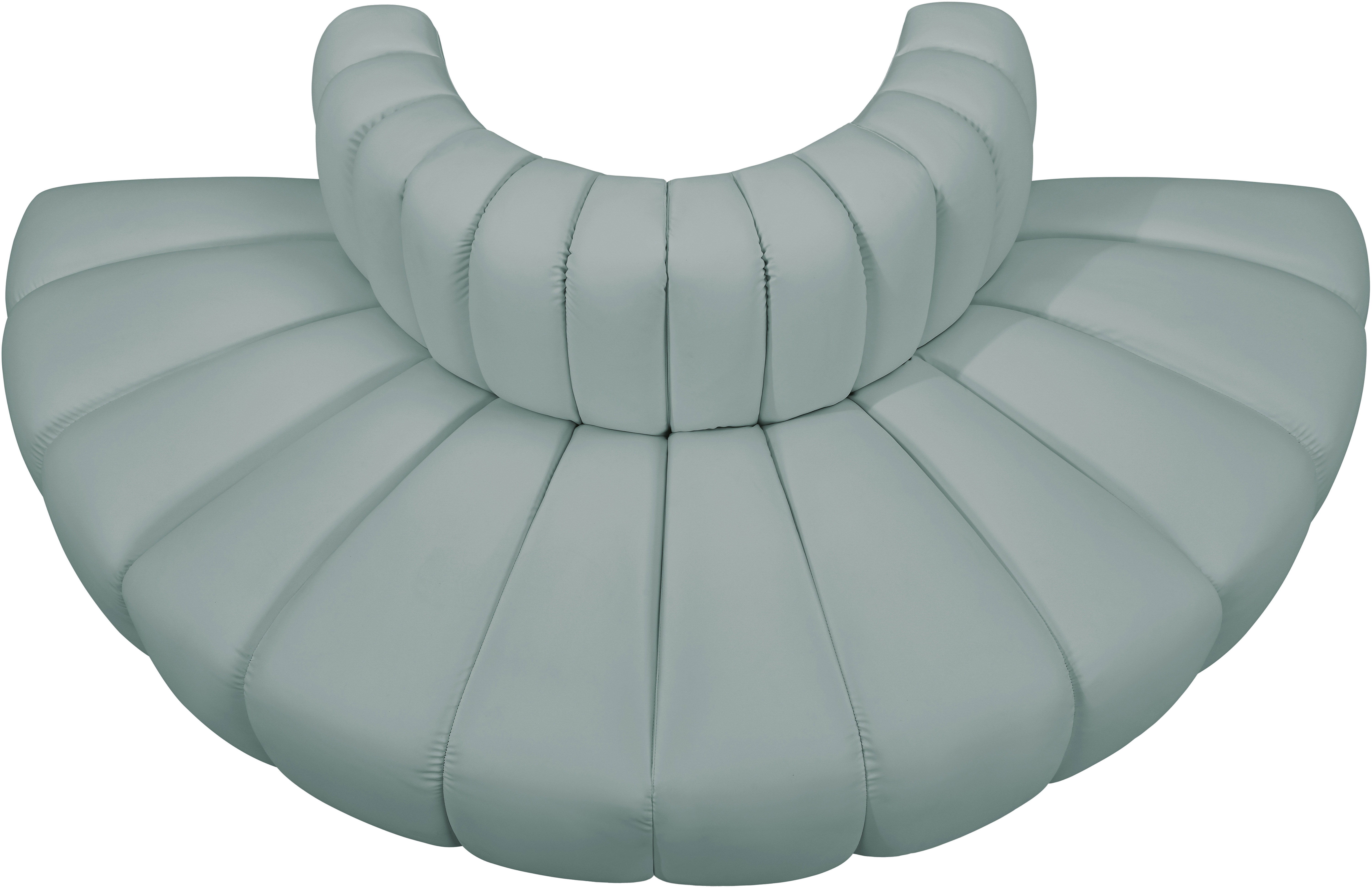 Arc - Faux Leather 4 Piece Modular Sofa - Mint Green