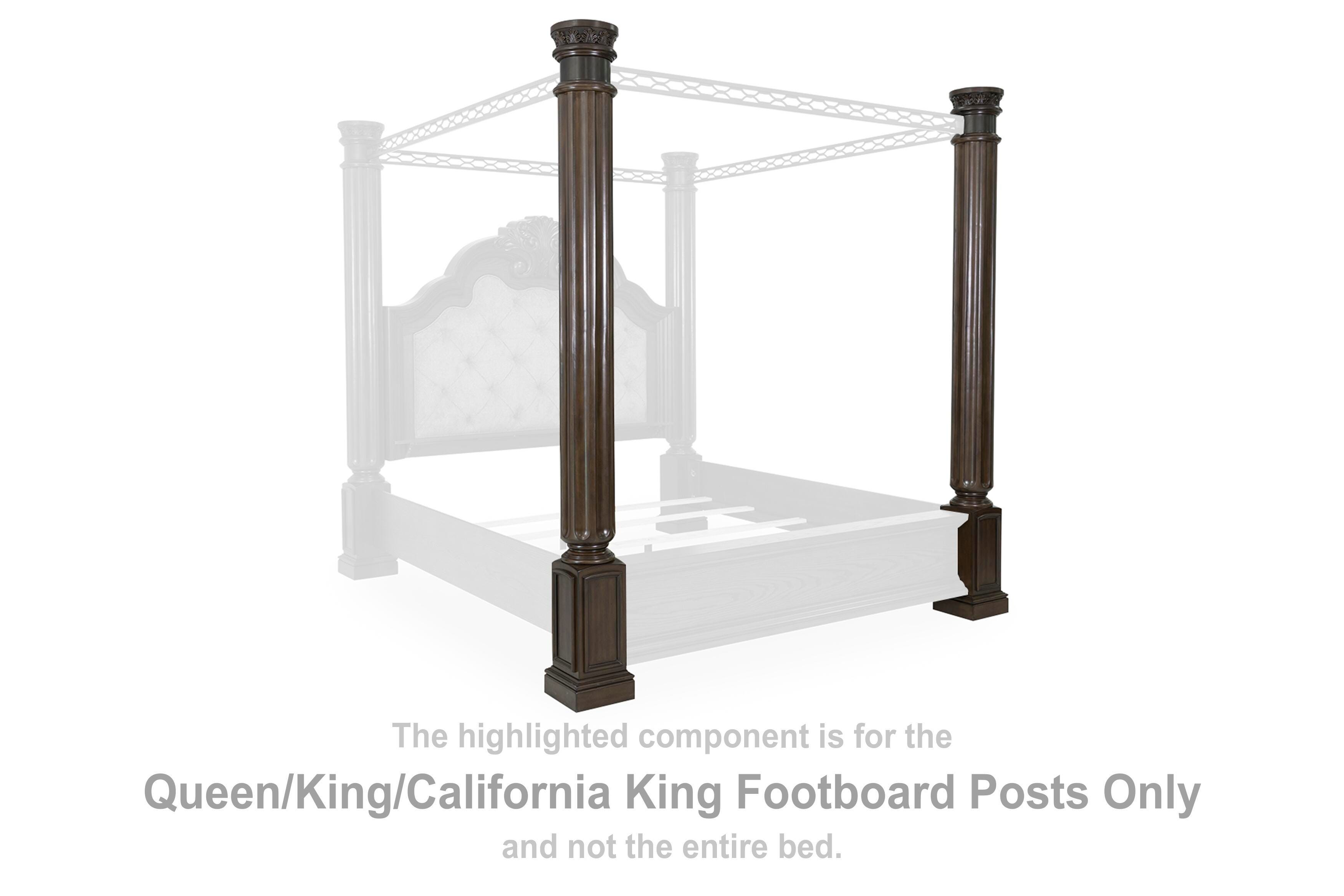 Maylee – Queen/King/California King Footboard Posts – Dark Brown