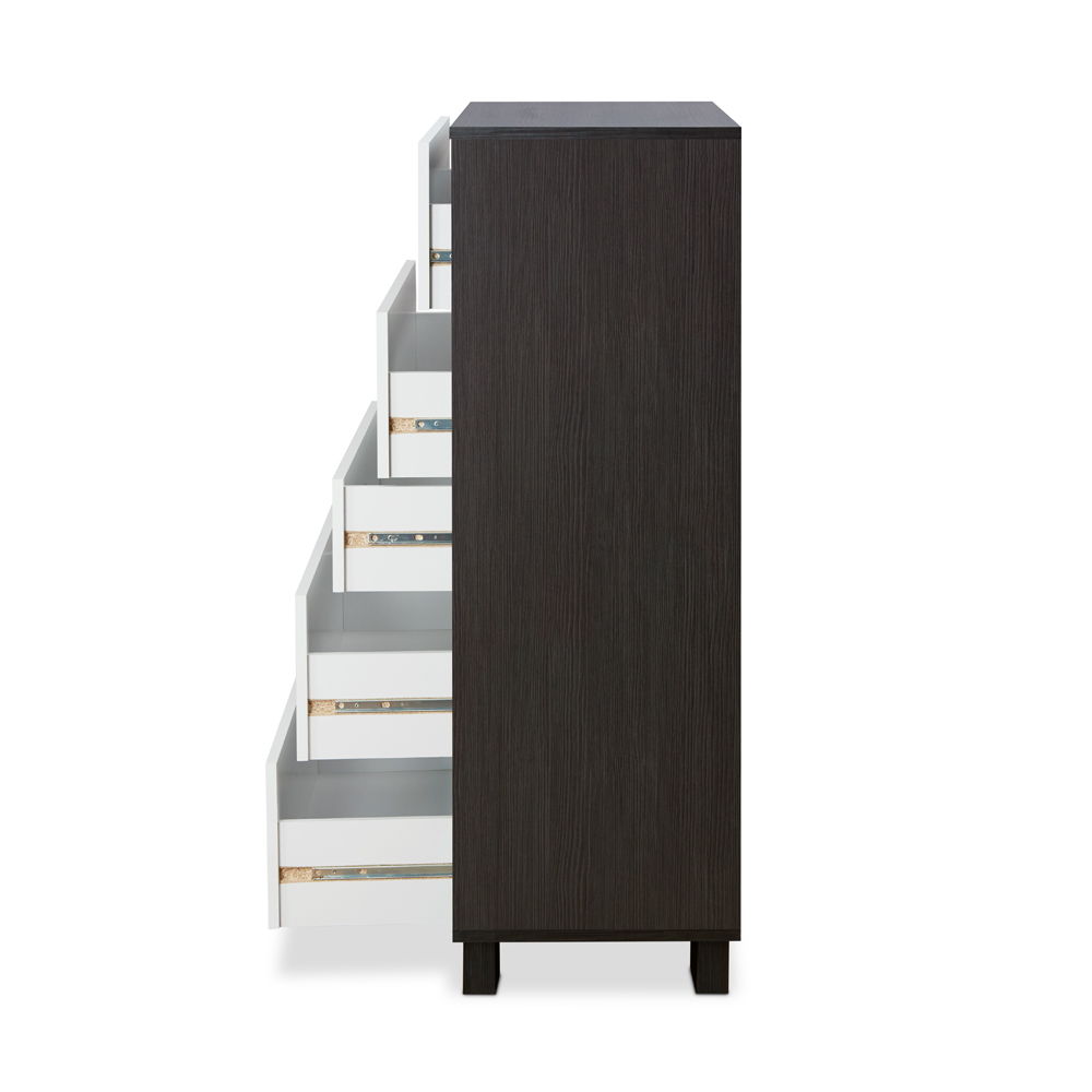 Eloy - Chest - White & Espresso, black, view 4