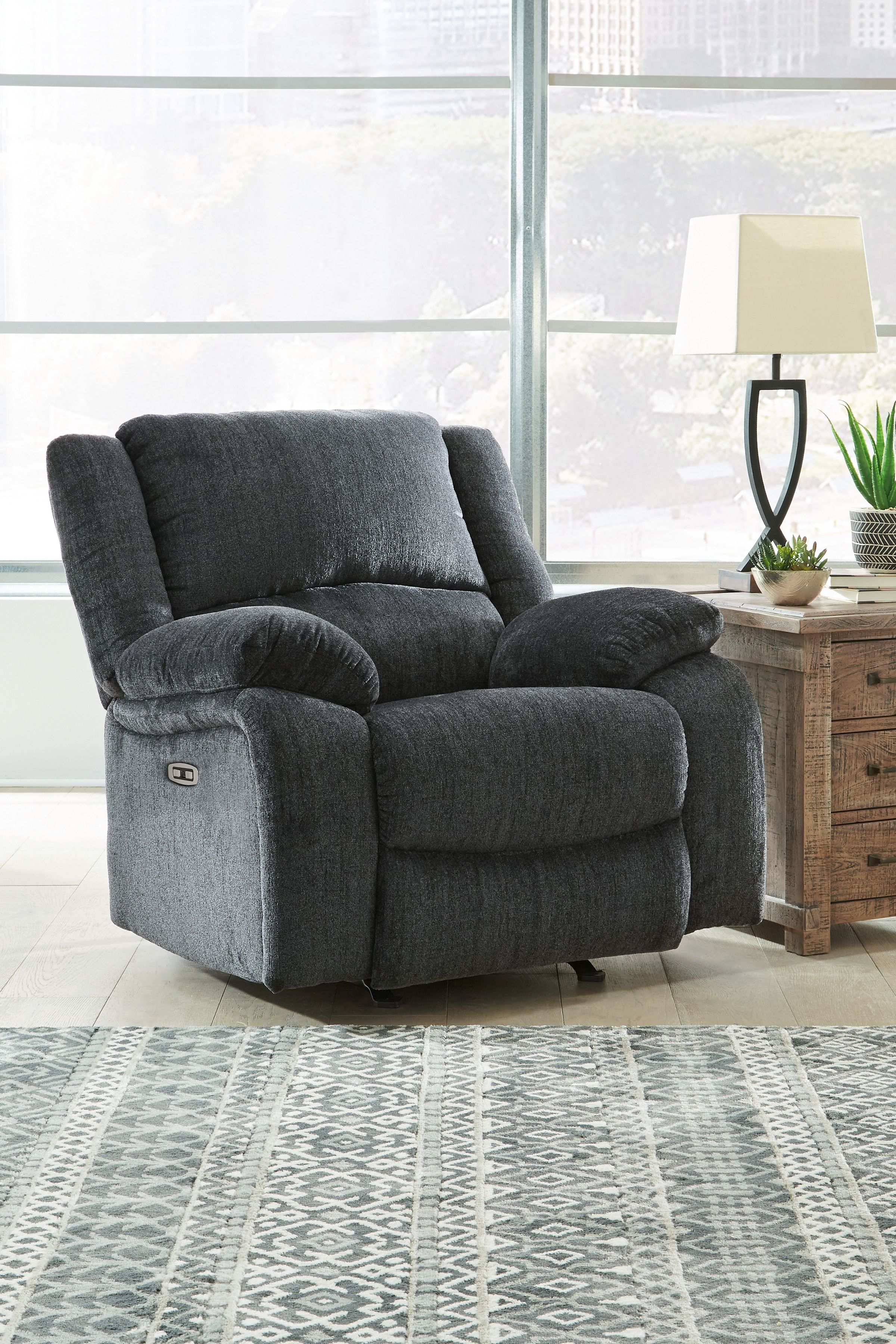 Ashley Furniture Draycoll - Power Rocker Recliner - Slate - Image 2