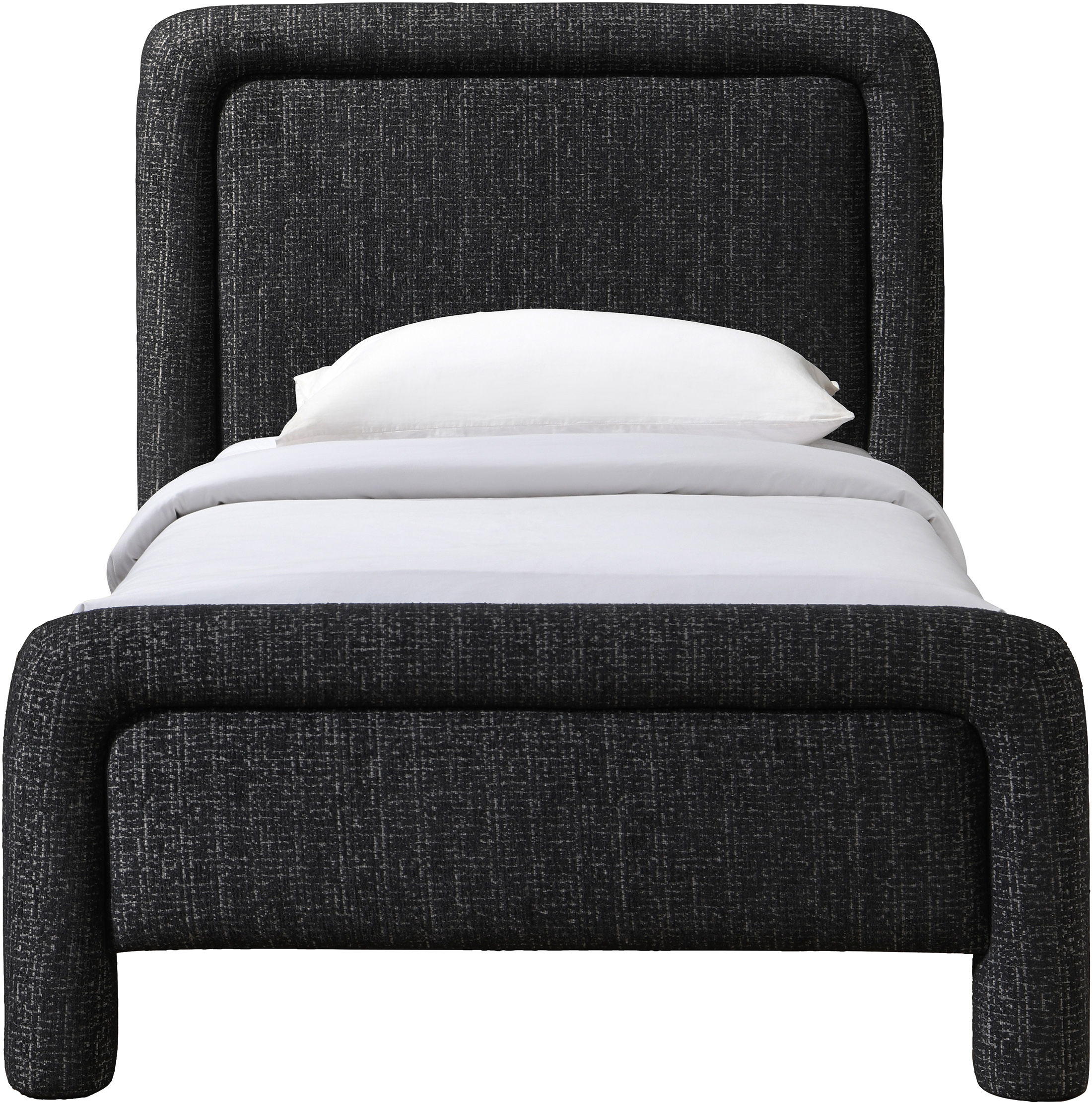 Baylor - Fabric With Interwoven Chenille Upholstered Twin Bed - Black