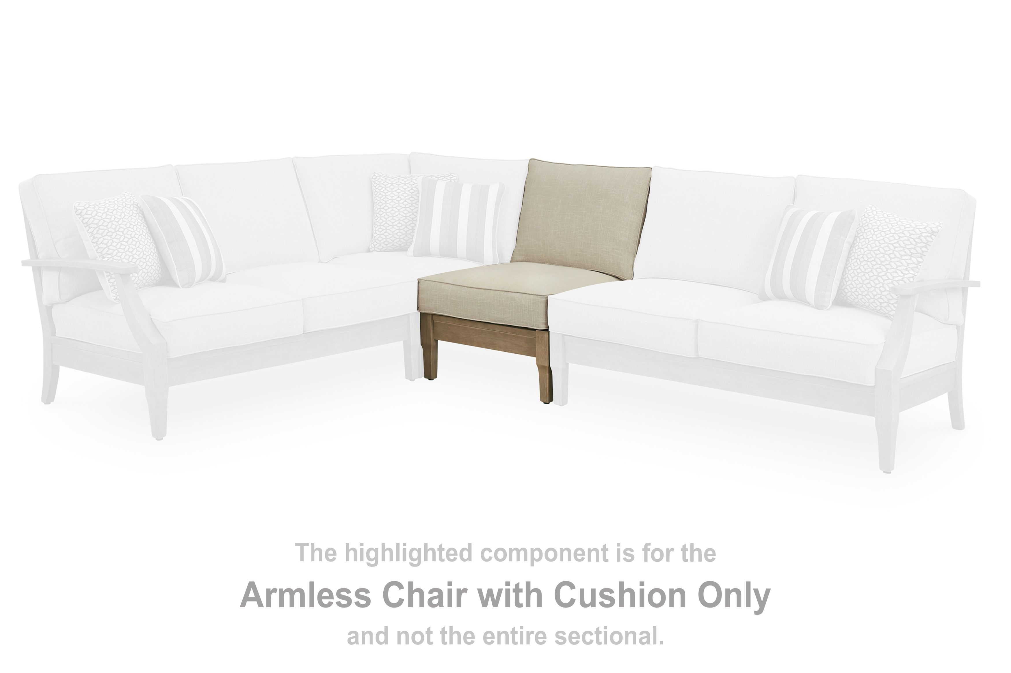 Clare View - Armless Chair With Cushion - Beige