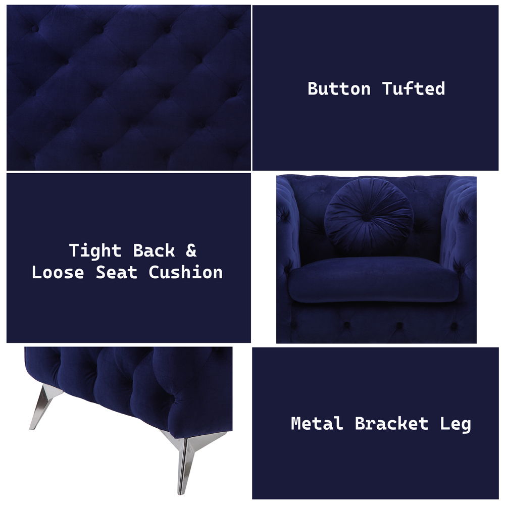 Atronia - Chair - Blue Velvet, blue, view 4
