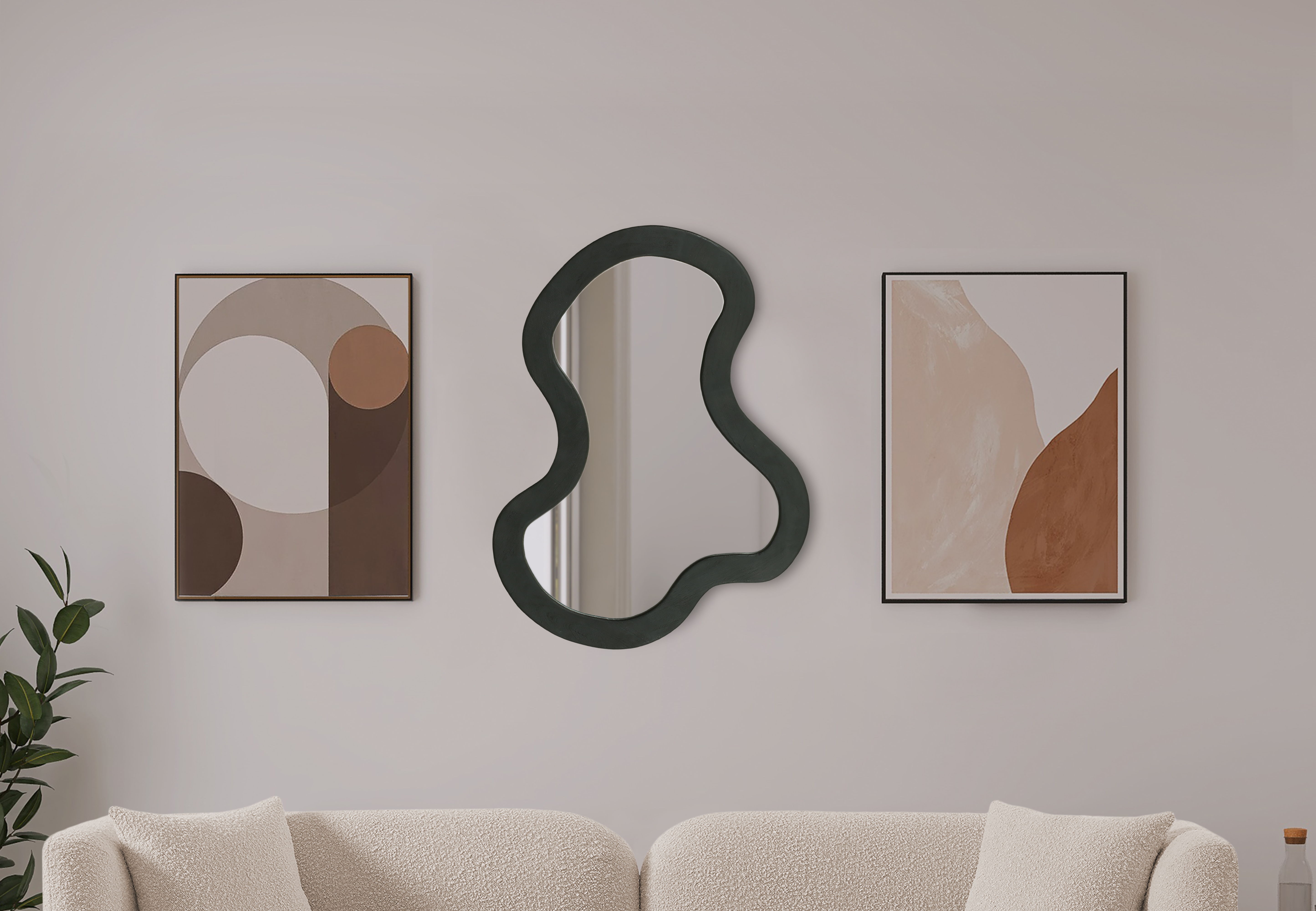 Oblique - 38" Wood Mirror - Black