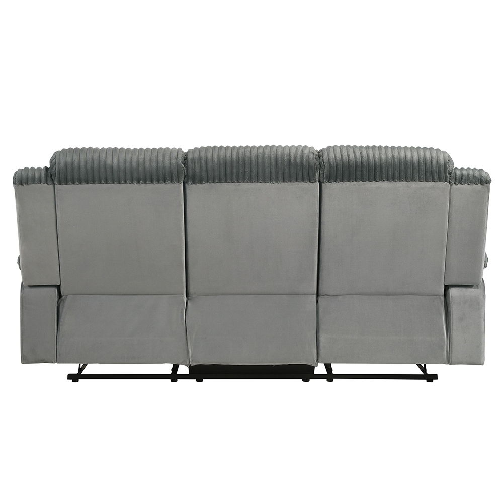 Lesley - Motion Sofa - Gray Corduroy & Velvet, dark gray, view 3