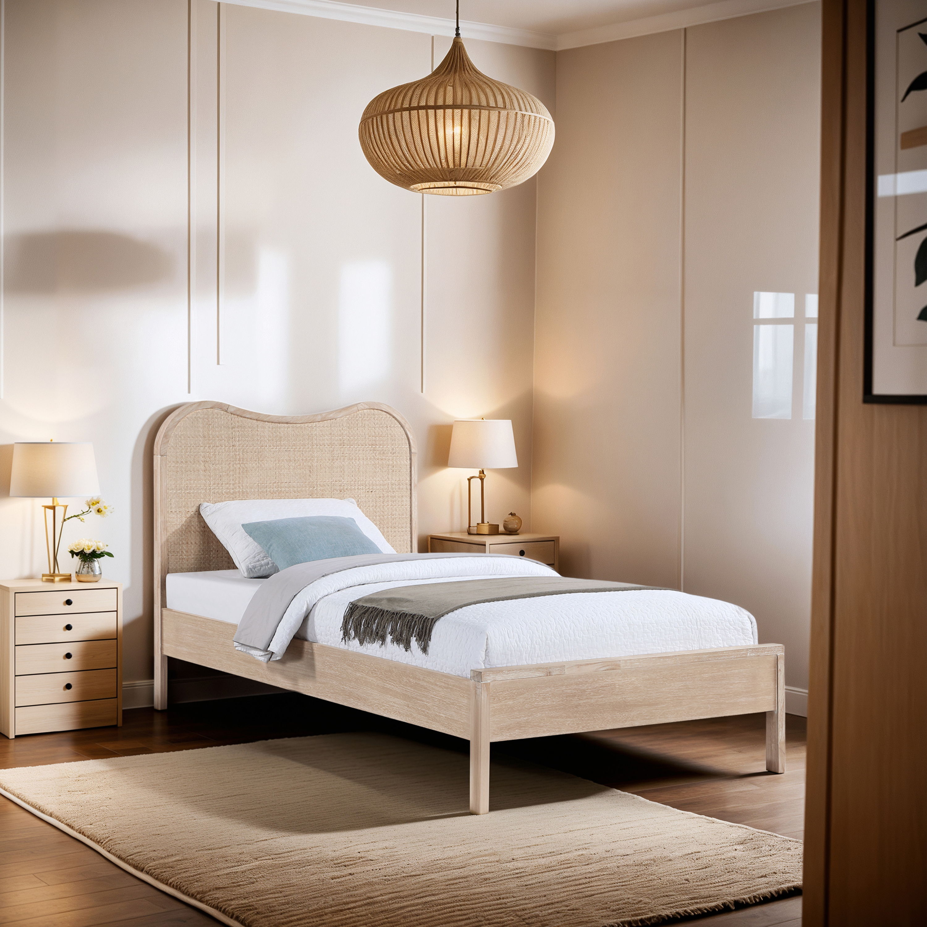 Windsor - Rubberwood Twin Bed - Natural