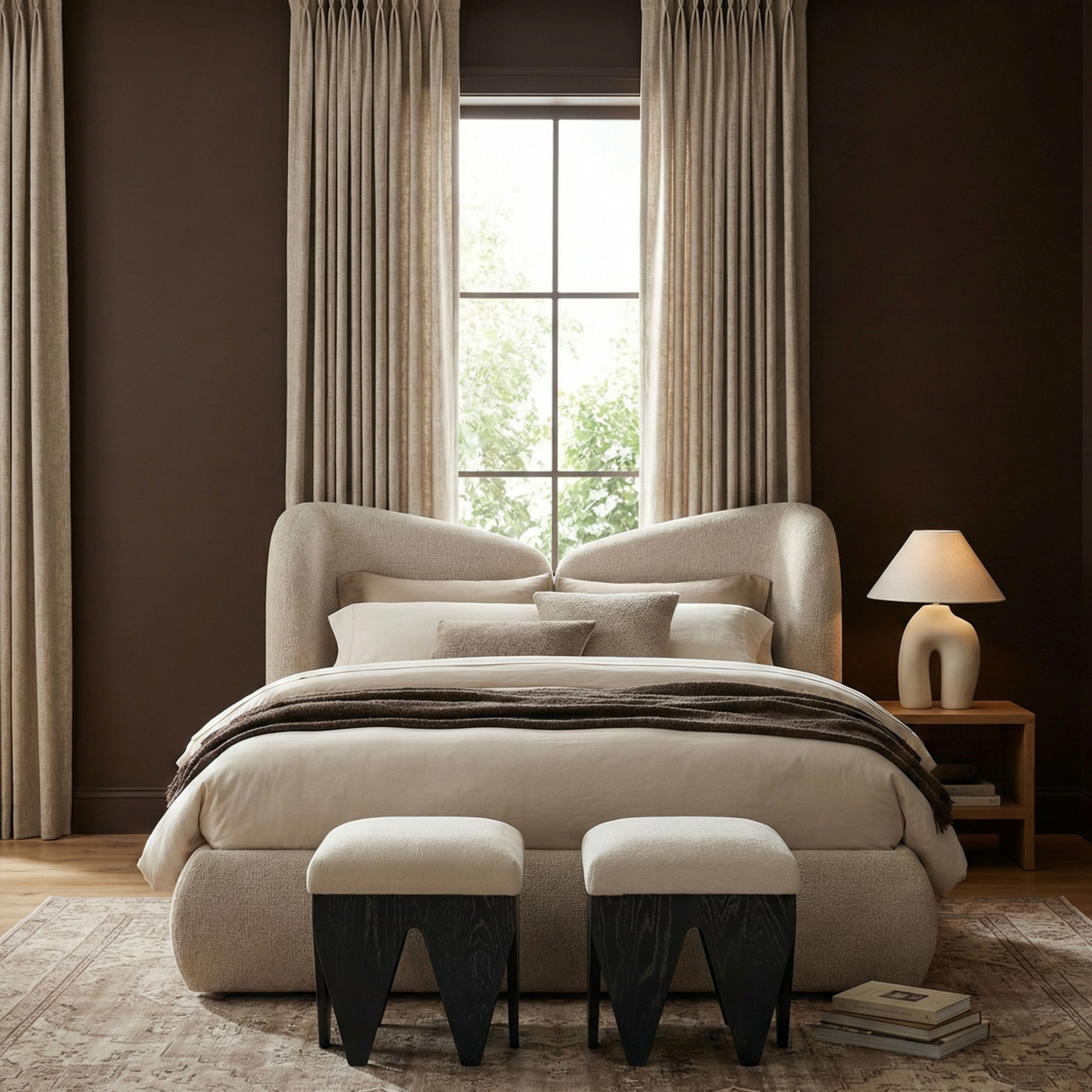 Altair - Bench With Black Base - Cream