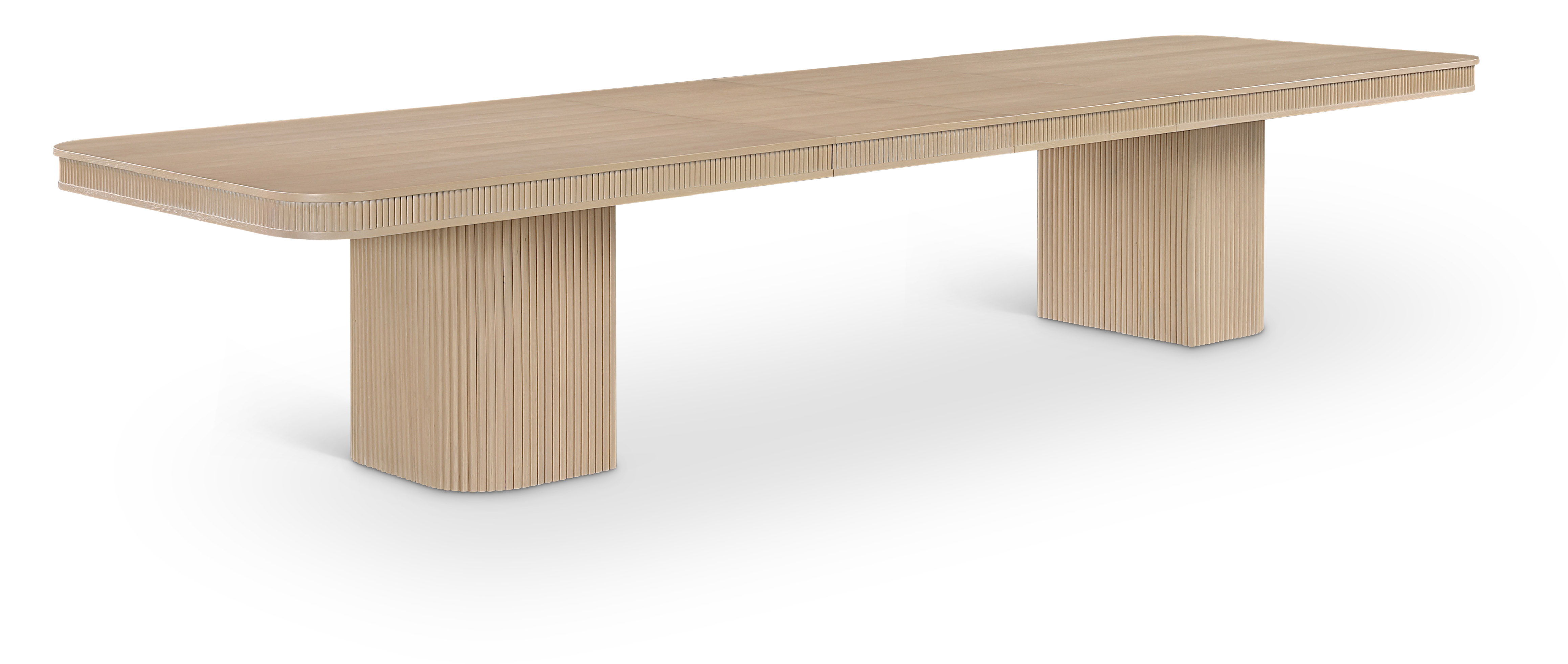 Mohari - Solid Wood And Oak Veneer 112" / 160" Dining Table - Natural