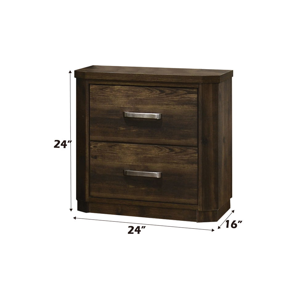 Elettra - Nightstand - Rustic Walnut, dark brown, view 2