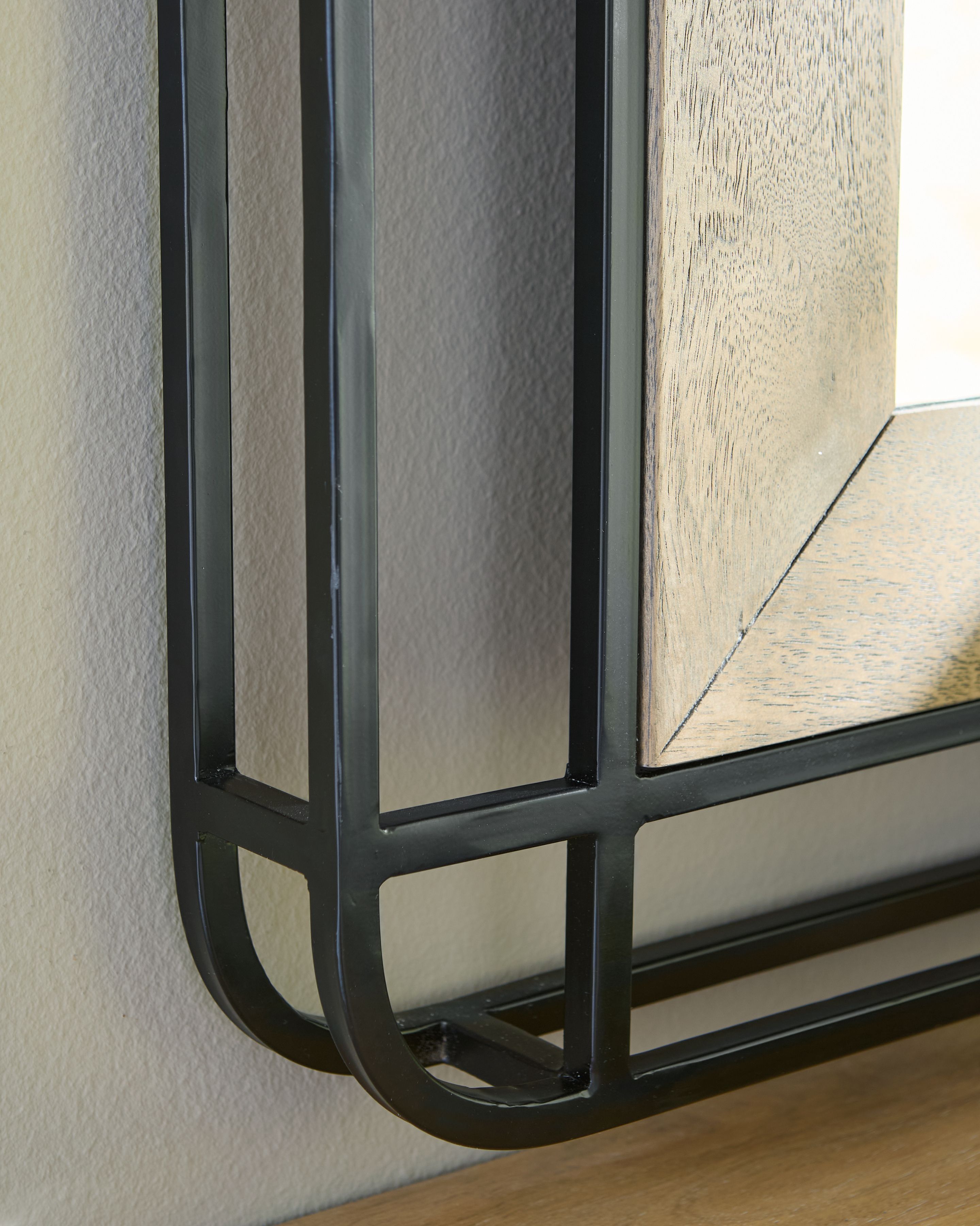 Beelman - Accent Mirror - Black / Brown, light brown, view 5