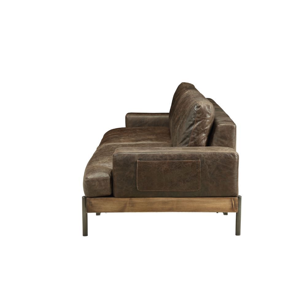 Silchester - Sofa - Distress Chocolate Top Grain Leather & Oak, dark brown, view 6