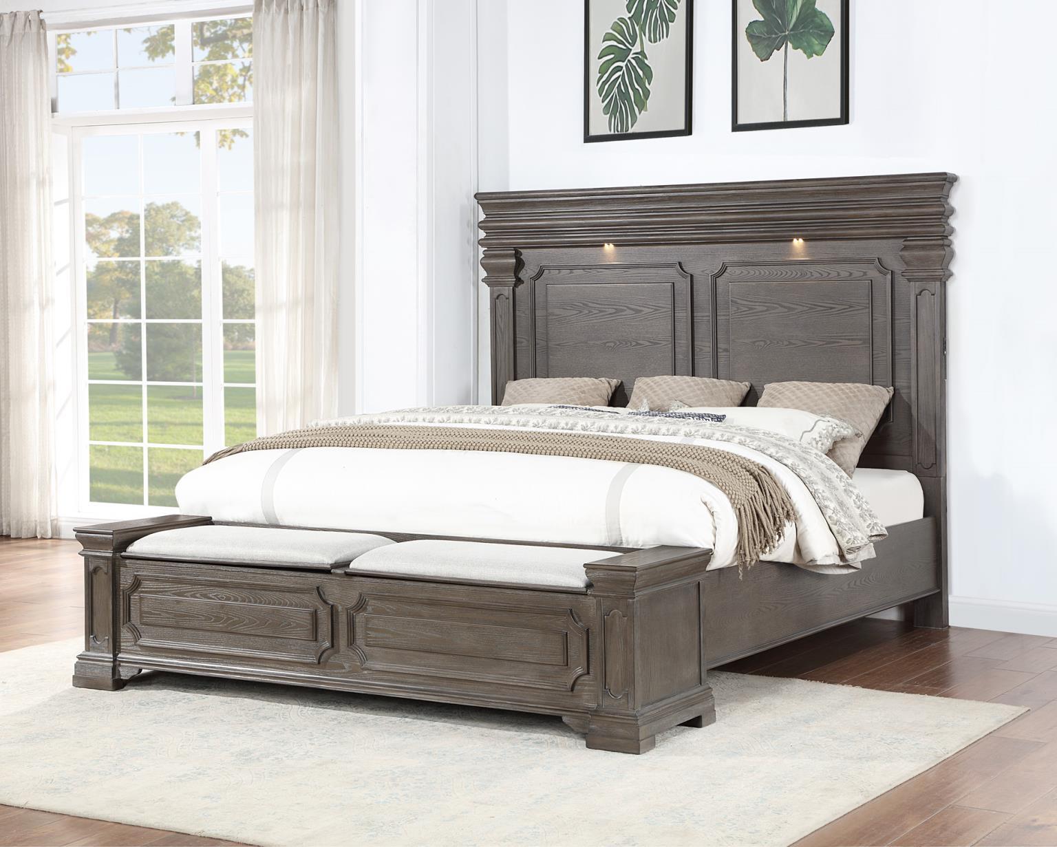 B067 - King Bed - Dark Gray