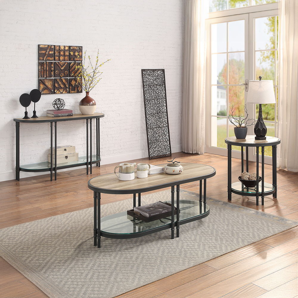 Brantley - Coffee Table - Oak & Sandy Black, light brown, view 5