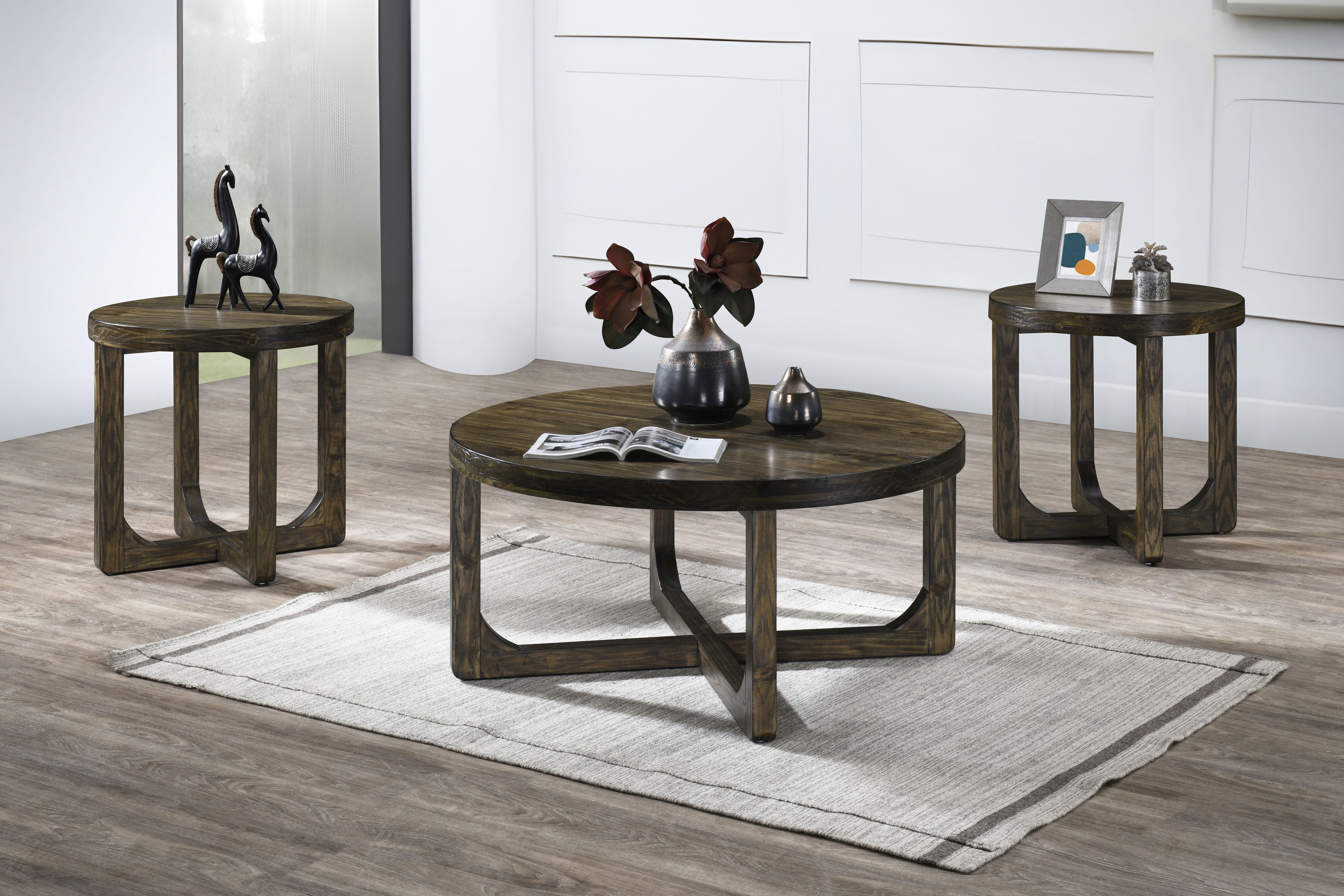Kerby - Round End Table - Dark Brown, dark brown