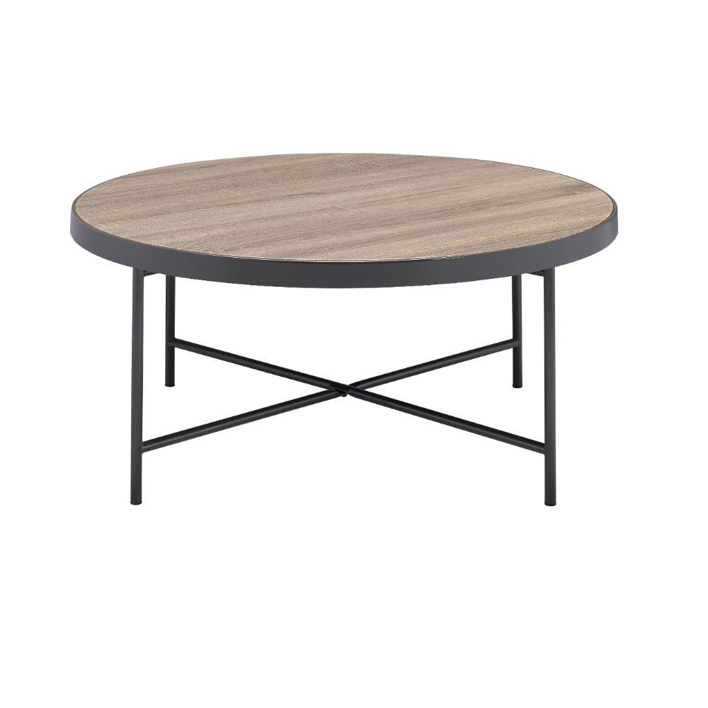 Bage - Coffee Table - Weathered Gray Oak & Metal, light brown, view 2