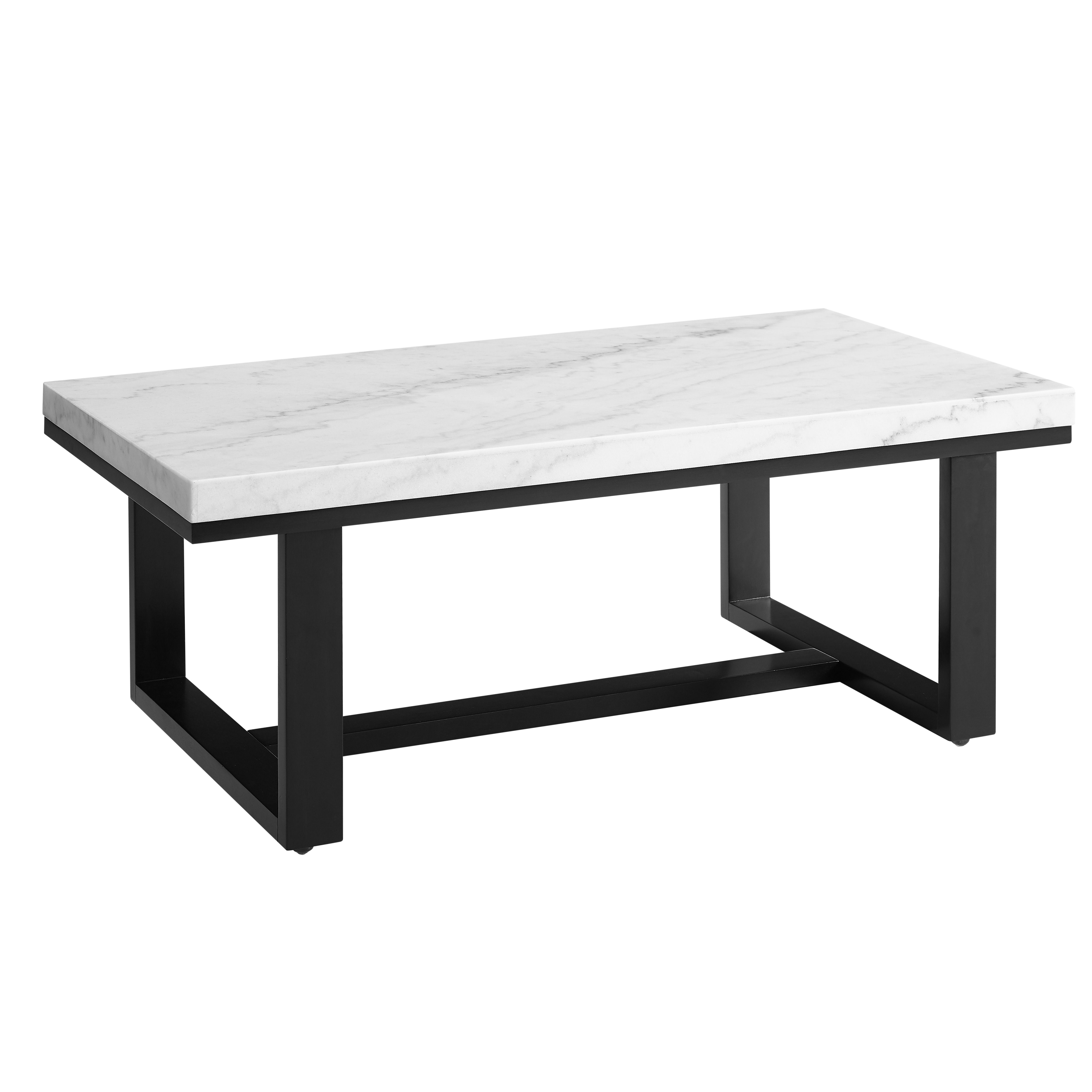 Lucca - Artemis Marble Top Cocktail Table - White / Black