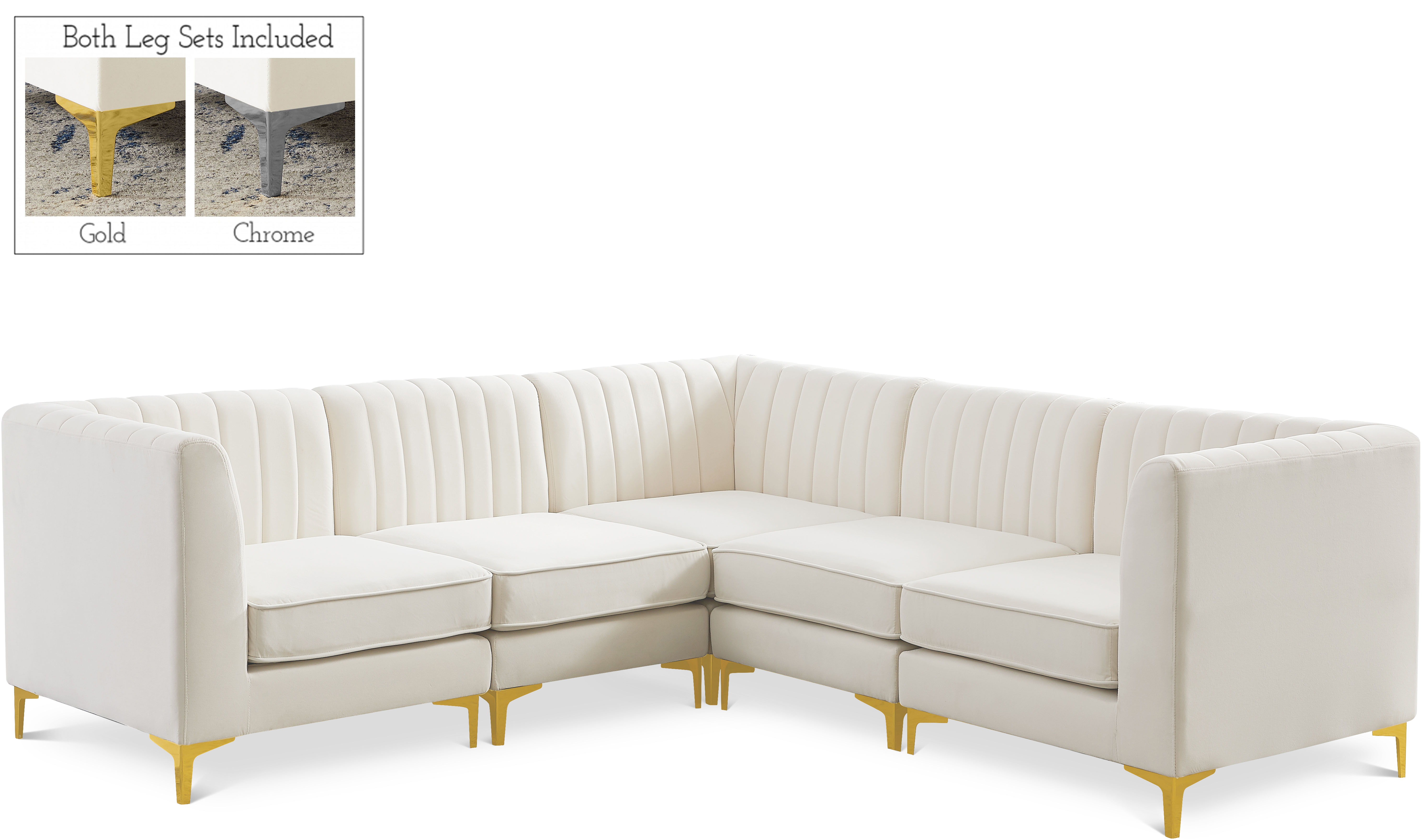 Alina - 5 Piece Modular Corner Sectional - Cream