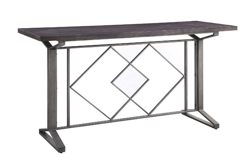 Evangeline - Counter Height Table - Salvaged Brown & Black, black