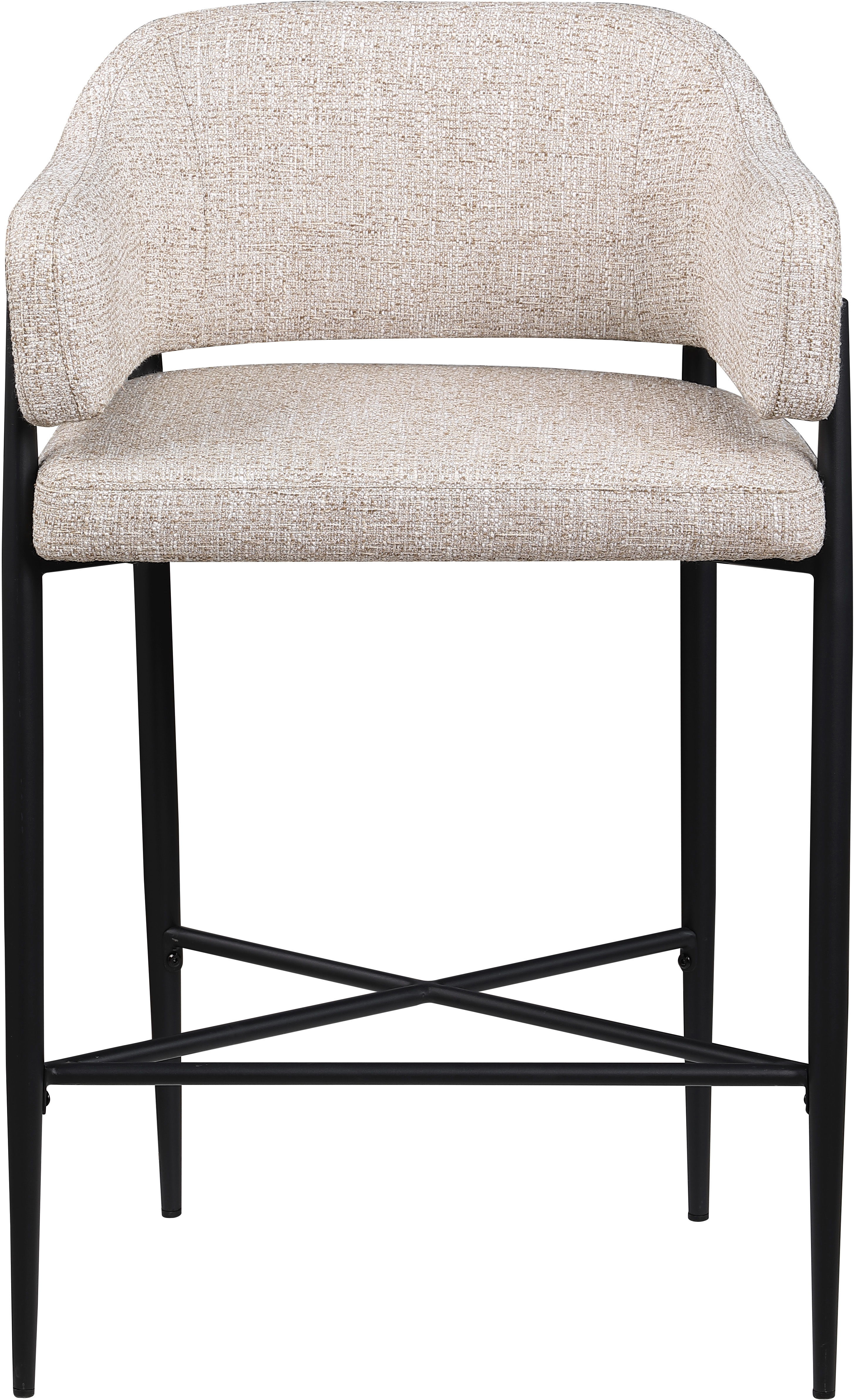 Dame - Fabric Upholstered Counter Stool (Set of 2) - Beige