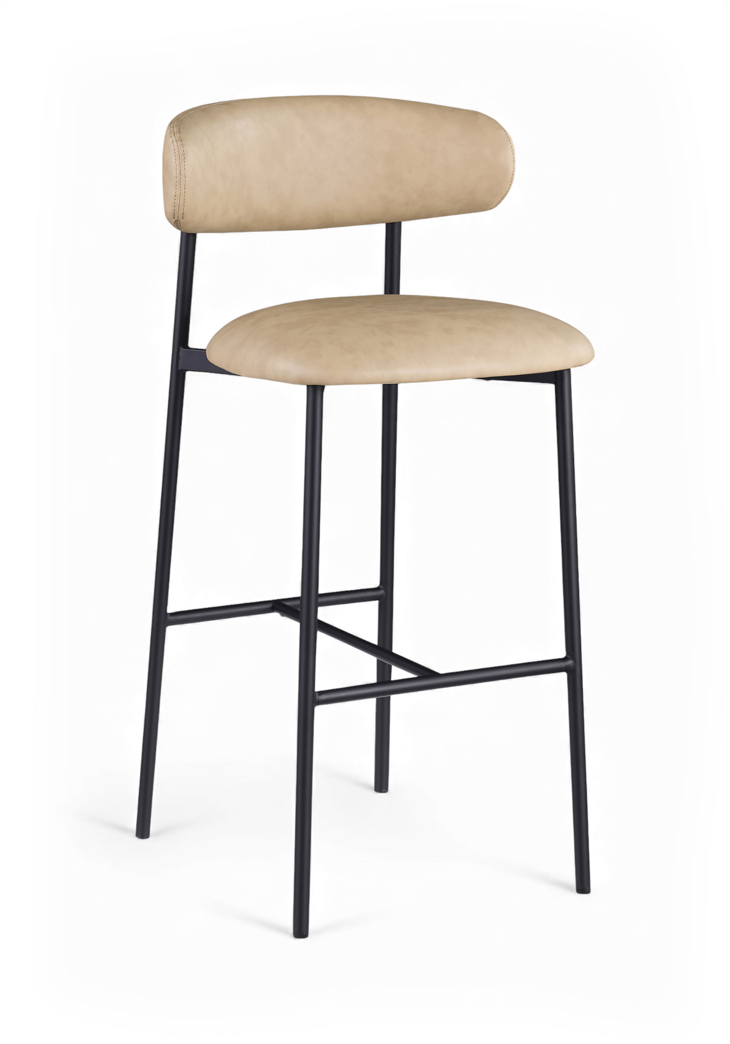 Lupita - Vegan Leather Upholstered Bar Stool (Set of 2) - Tan