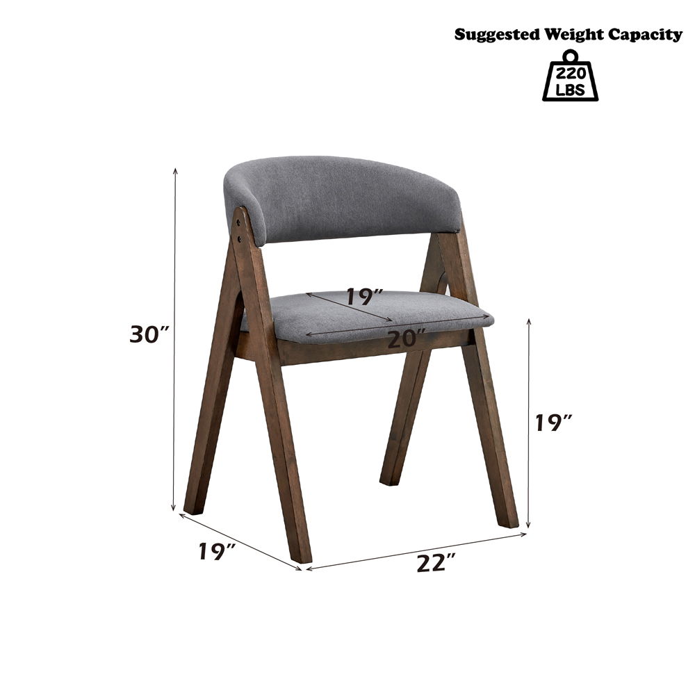 Keiki - Side Chair (Set of 2) - Walnut, gray, view 7