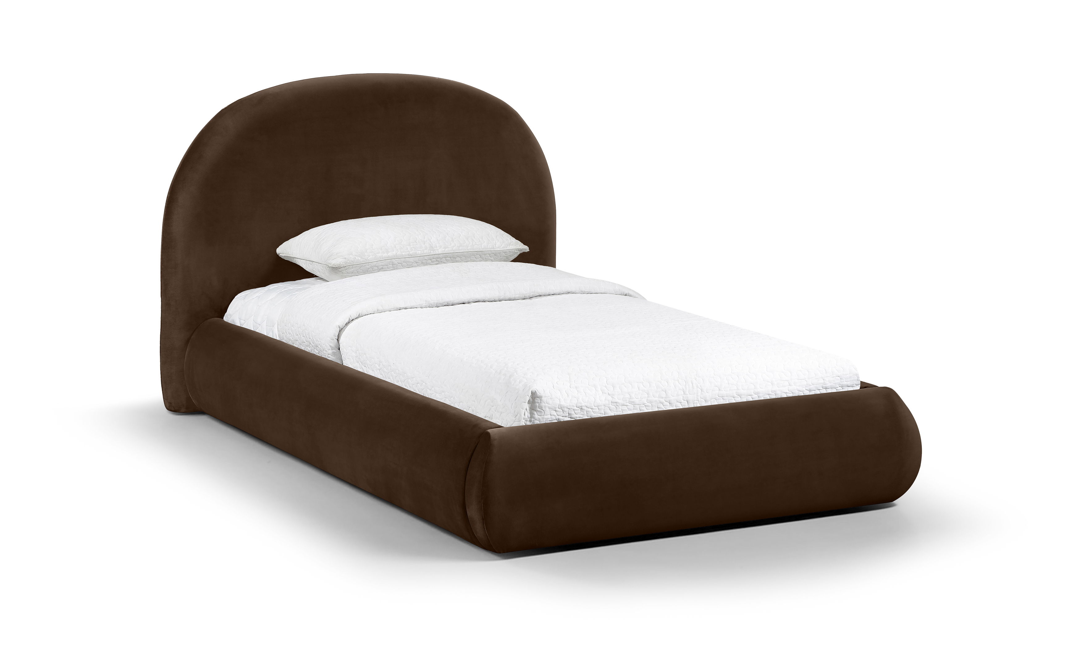 Celine - Upholstered Twin Bed - Brown