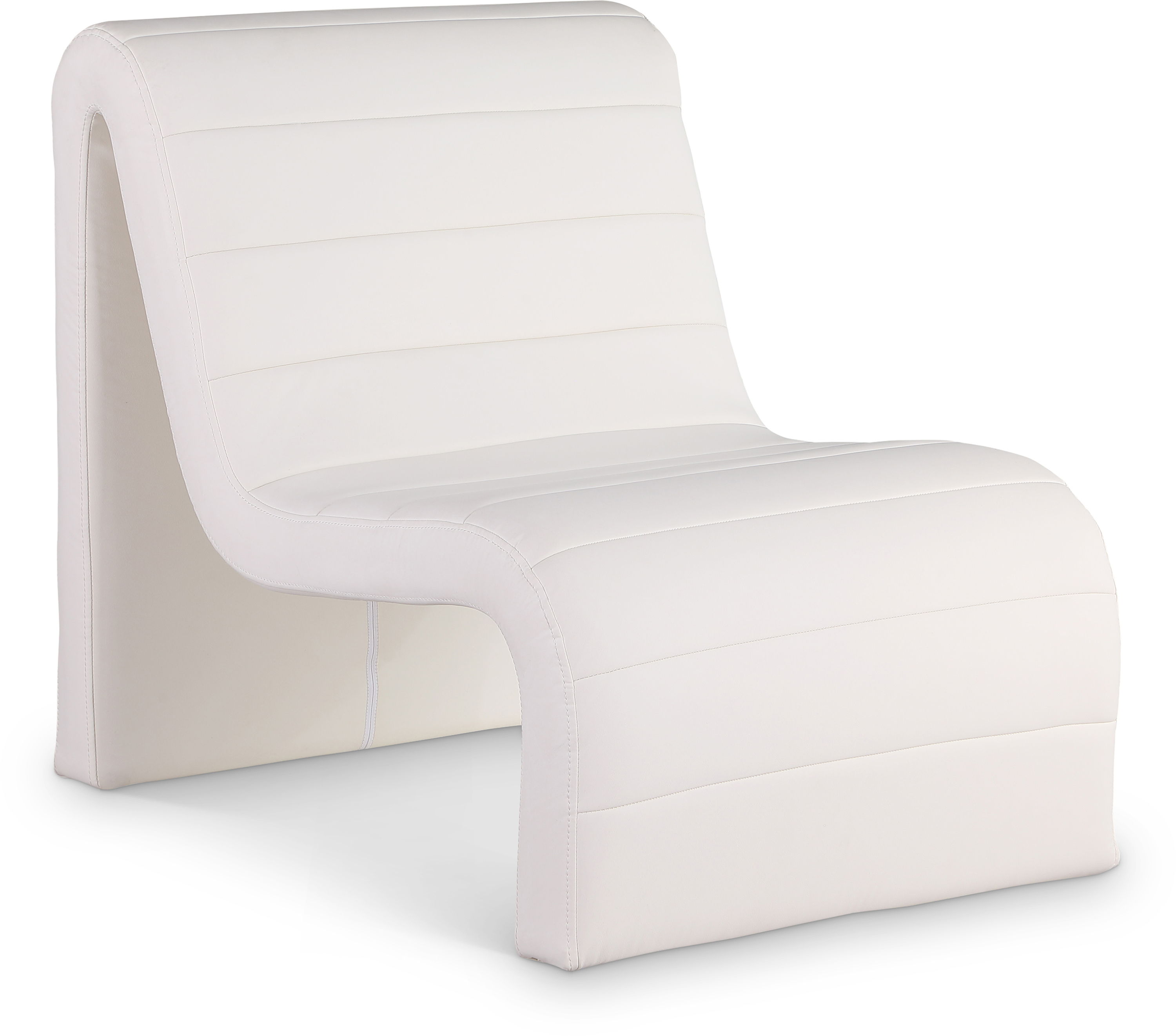 Ivy - Faux Leather Accent Chair - Cream