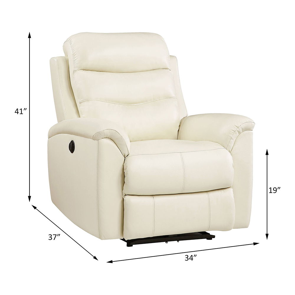 Ava - Power Motion Recliner - Beige Top Grain Leather Match, beige, view 7