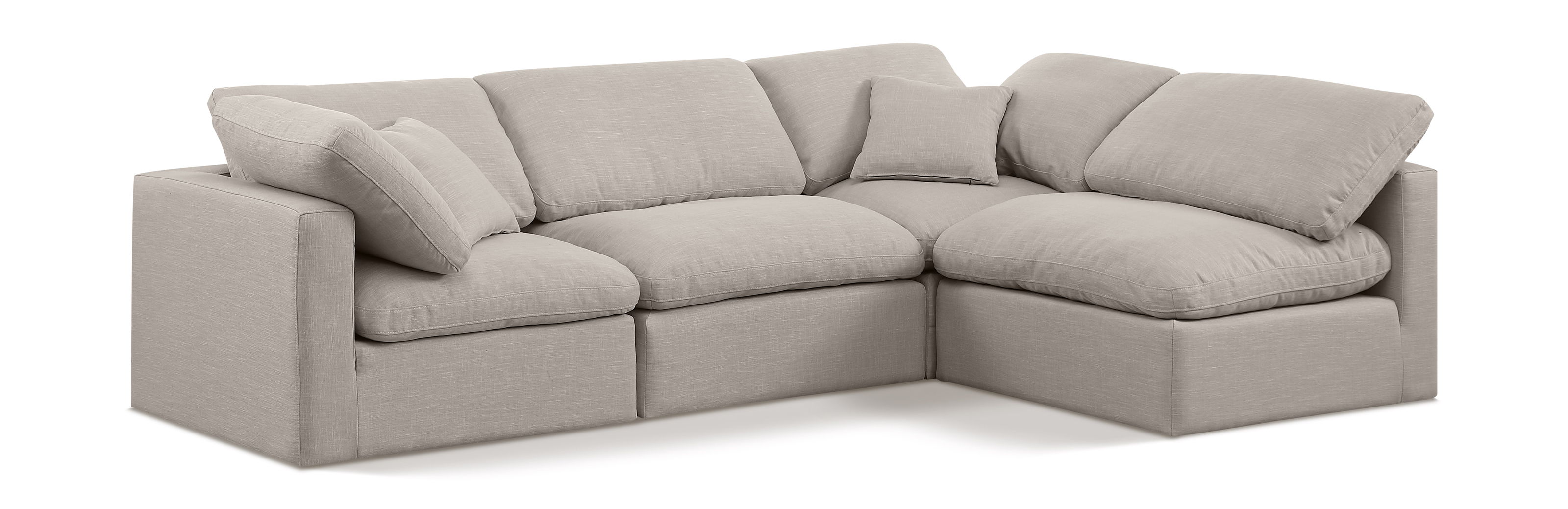 Indulge - Linen 4 Piece Modular Sectional - Ivory