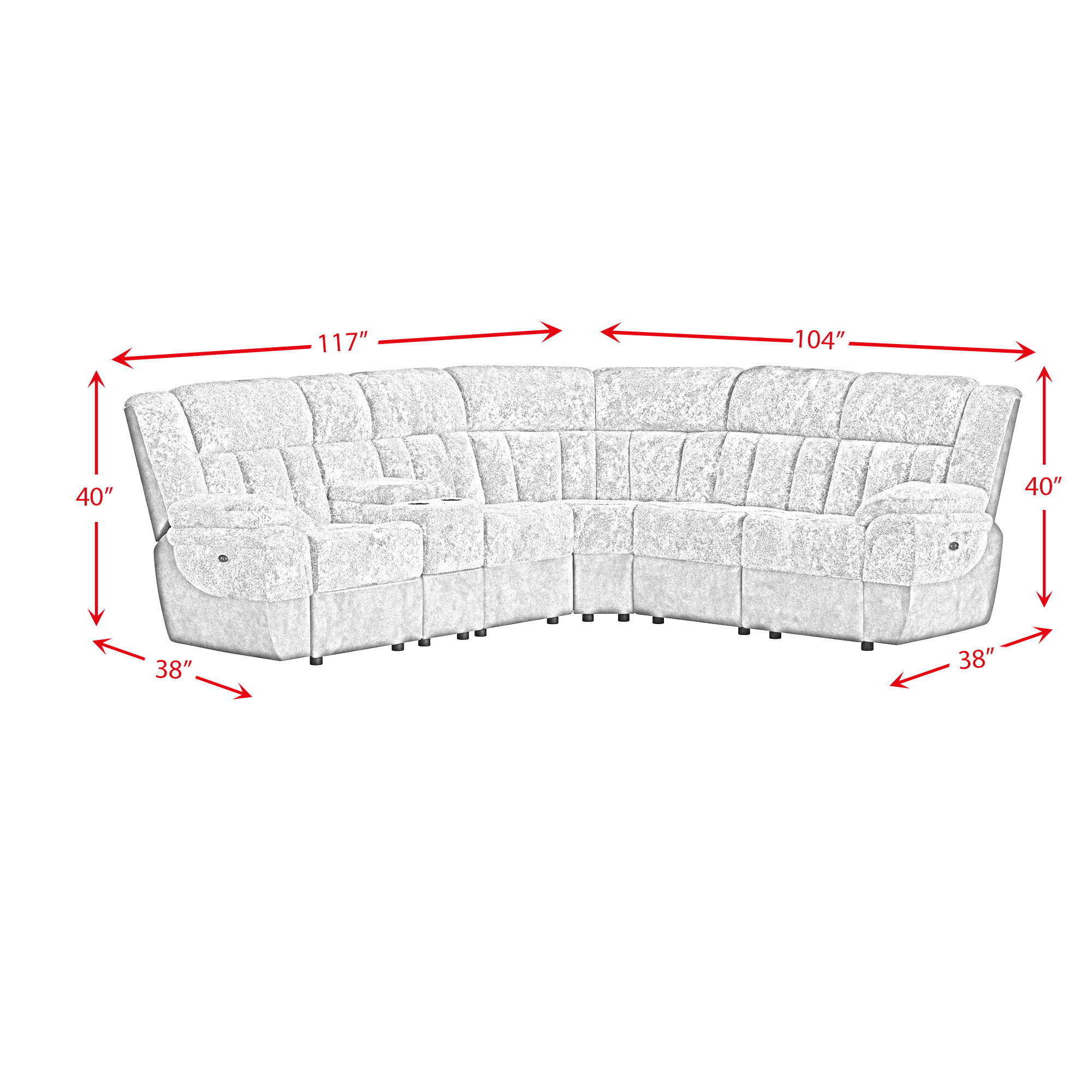 Santorini - 6 Piece Motion Sectional Set - Dillon/Shire Steel