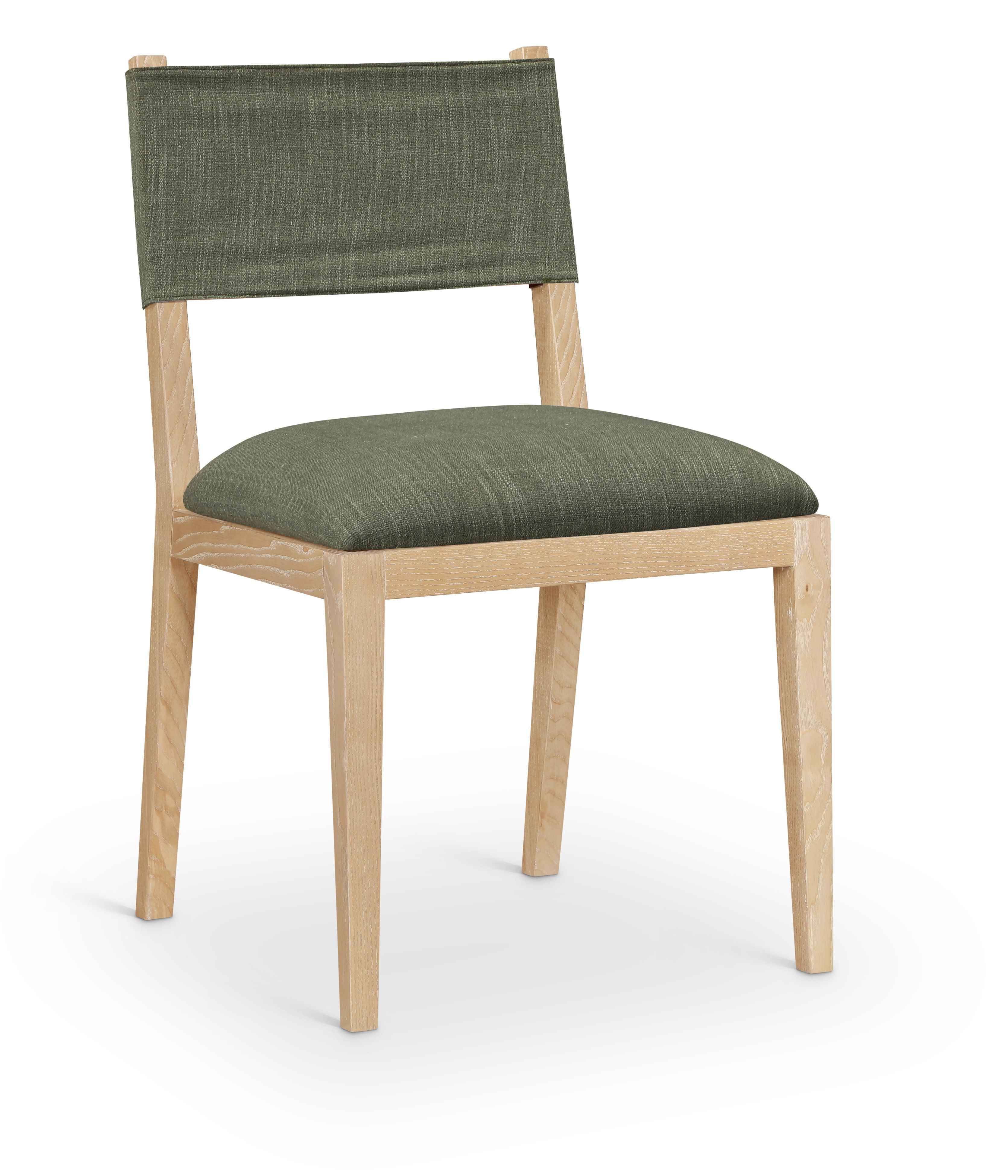 Avon - Linen Textured Performance Fabric Upholstered Dining Side Chair (Set of 2) - Olive