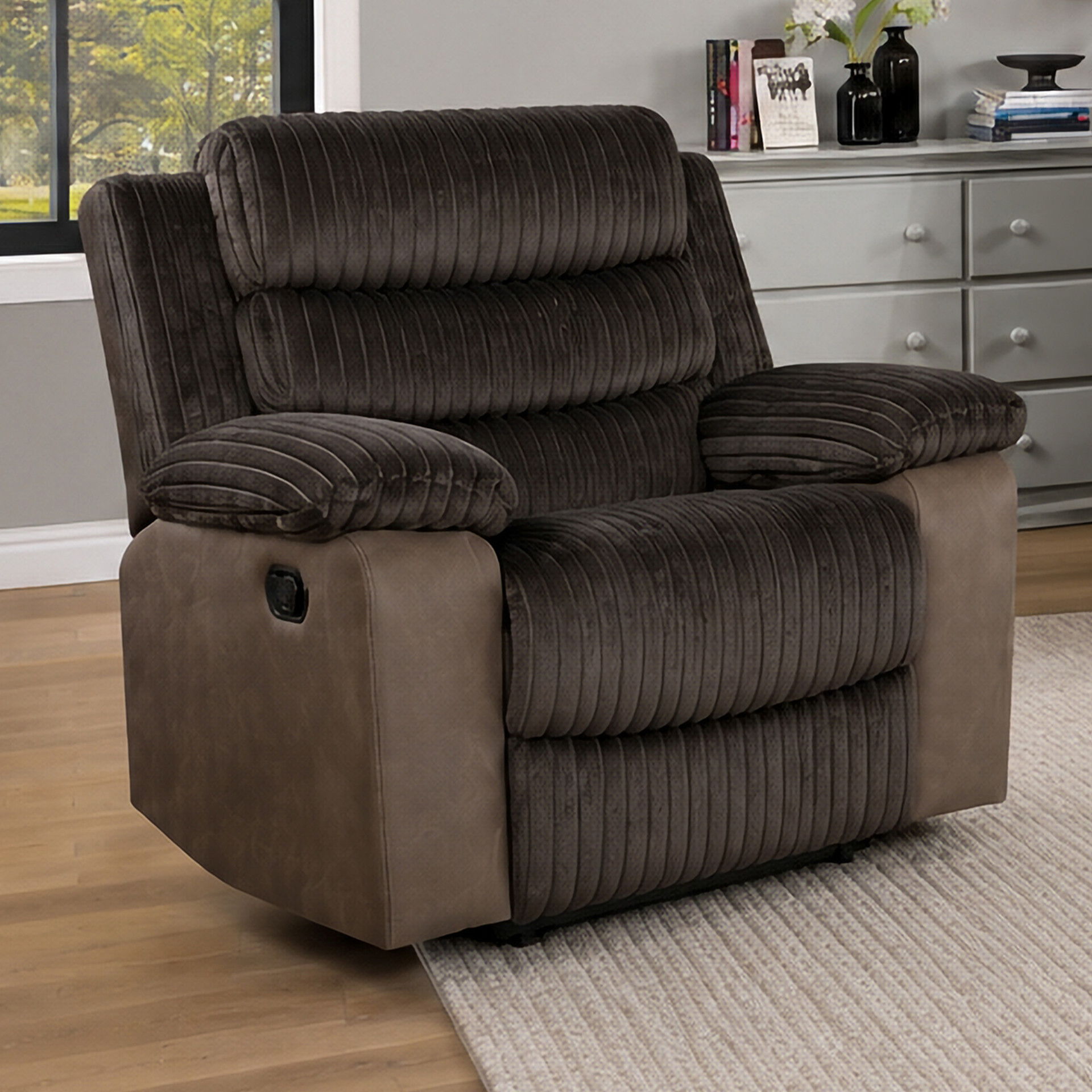 Willow - Glider Recliner - Brown, dark brown