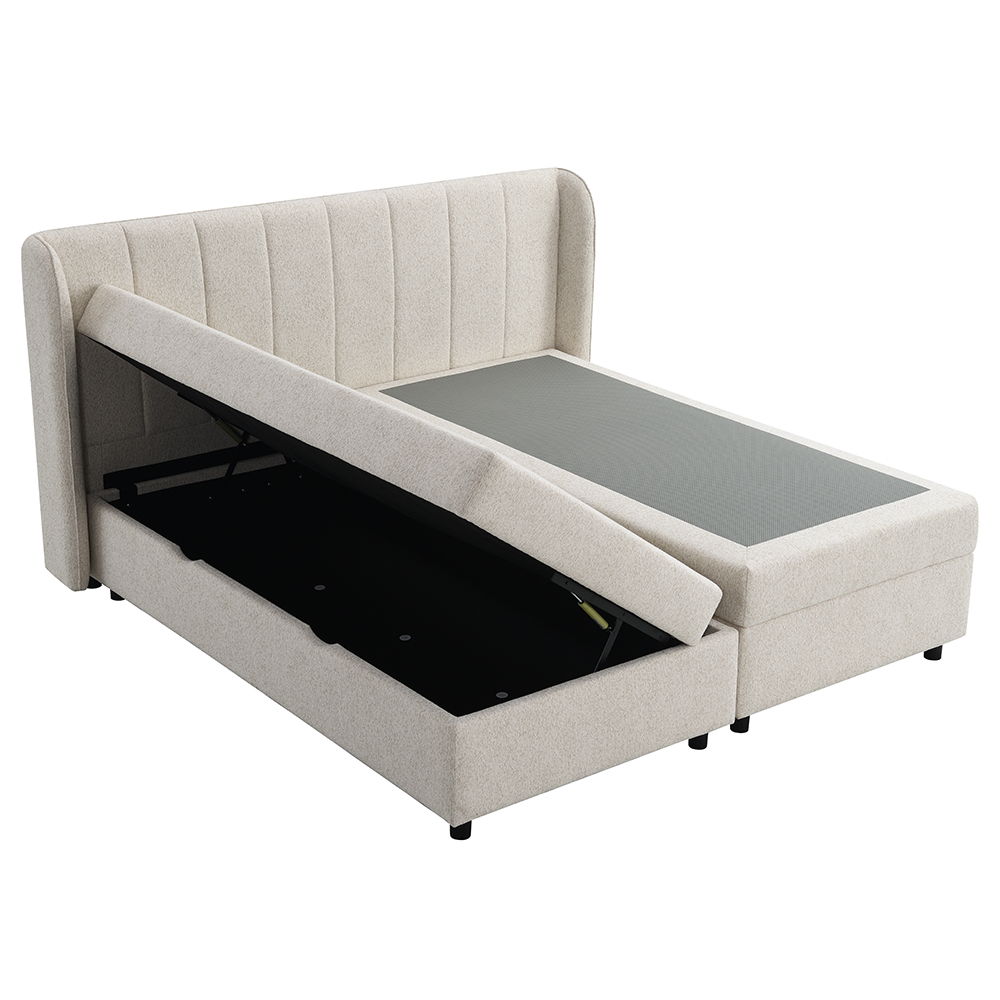Adonia - Queen Bed With Storage - Beige, beige, view 6