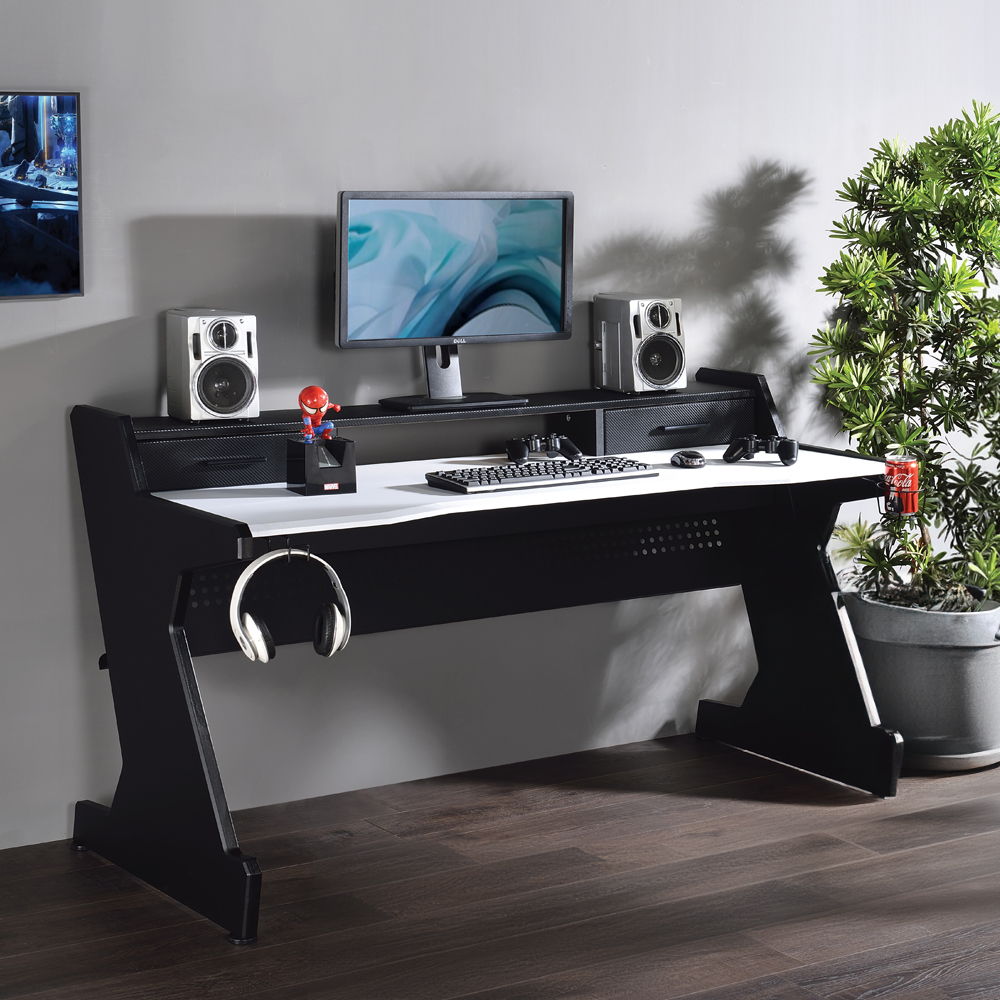 Bigga - Gaming Desk - Black & White, black