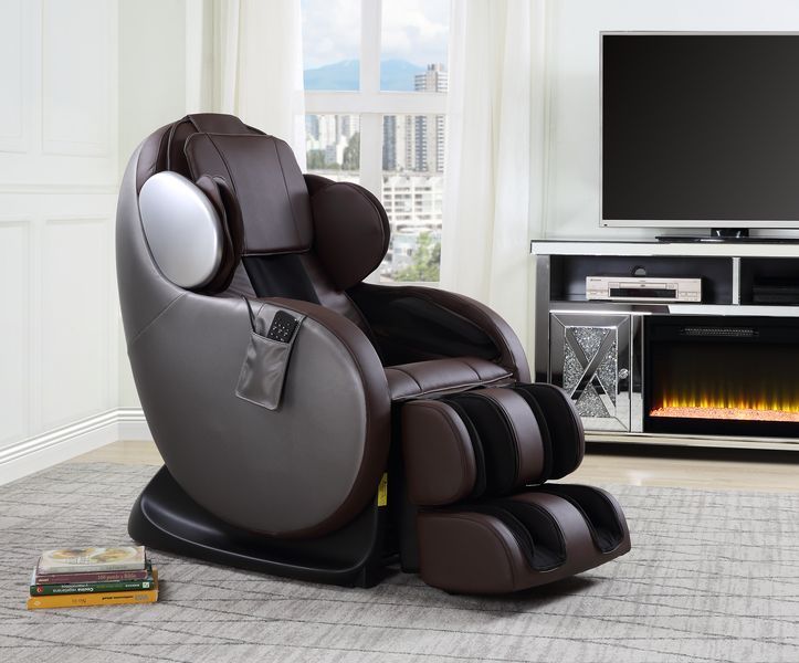 Pacari - Massage Chair - Chocolate Synthetic Leather, dark brown, view 2