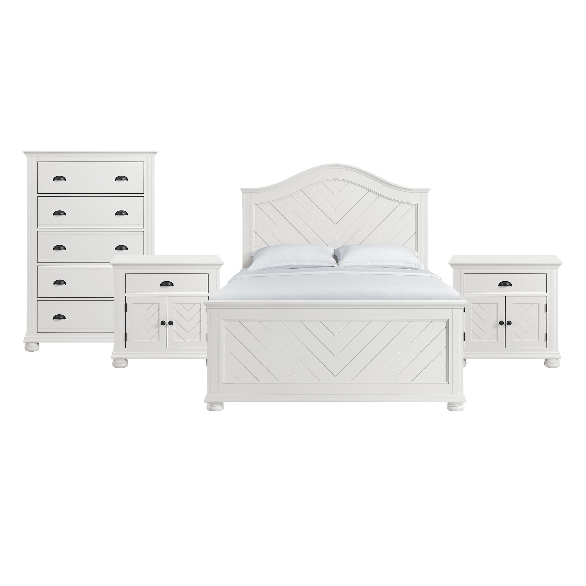 Queen · 4 Pc · Bedroom Set With 2 Nightstands & Chest