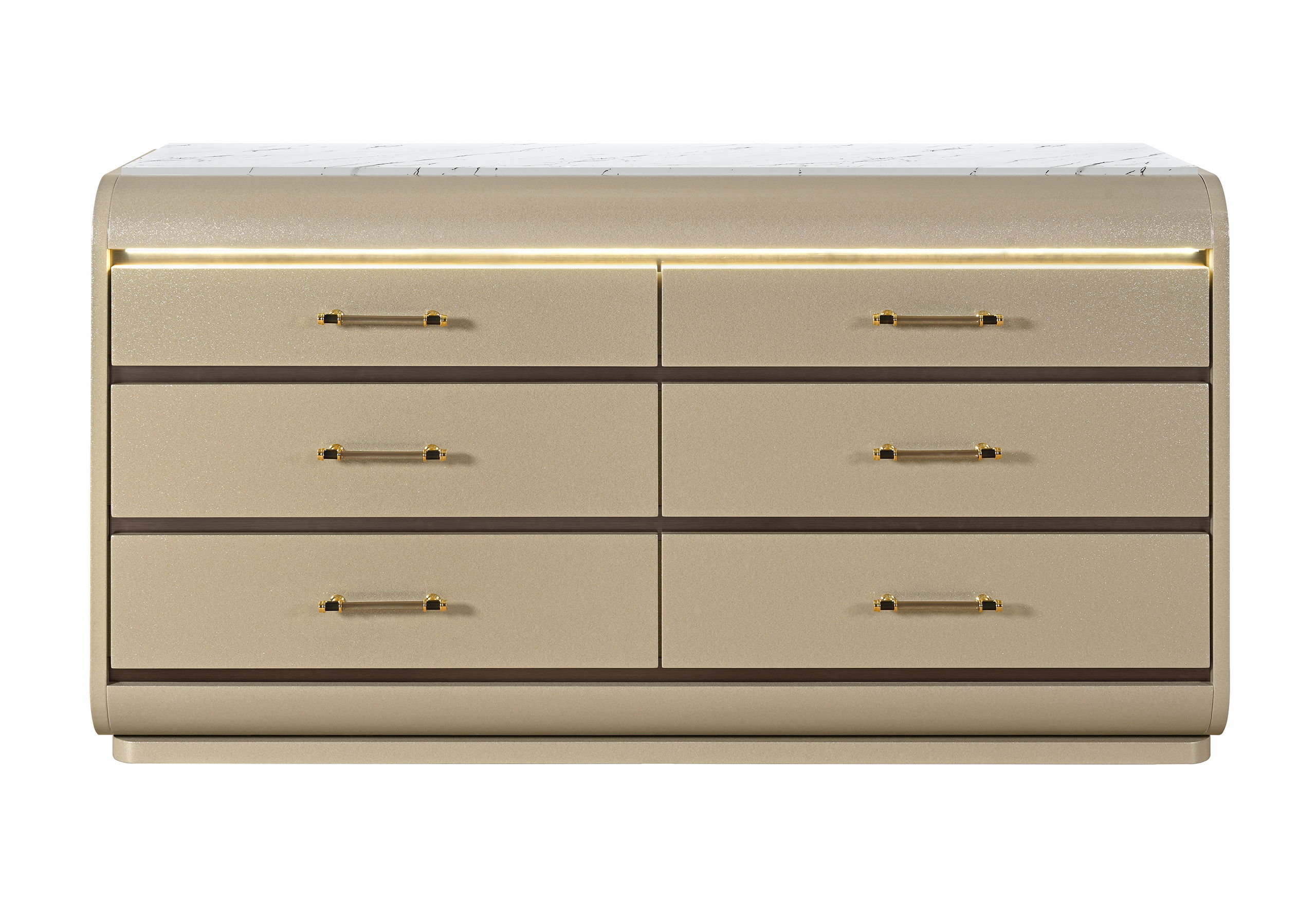 Genesis - Dresser With LED - Gold