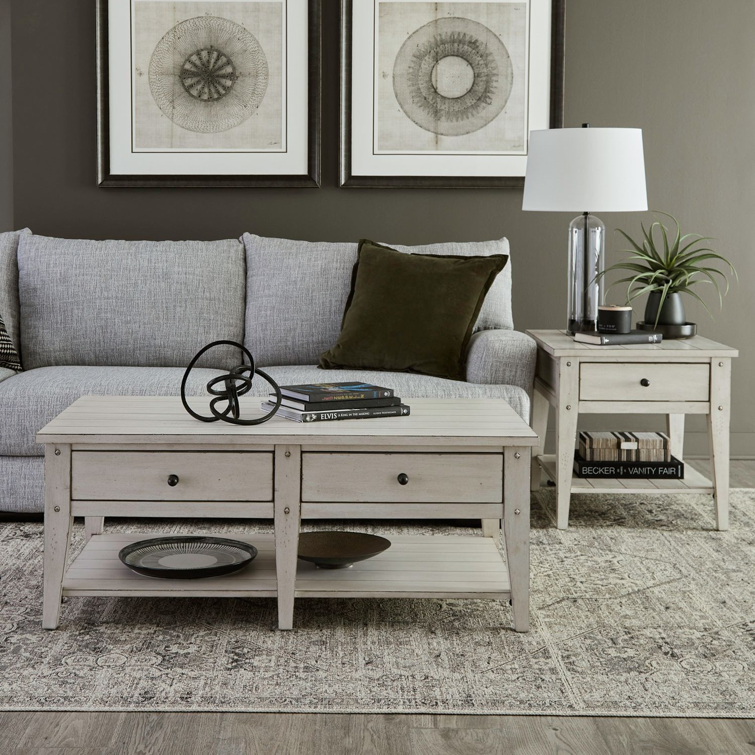 Liberty Furniture Lake House - 3 Piece Set (1-Cocktail 2-End Tables) - White