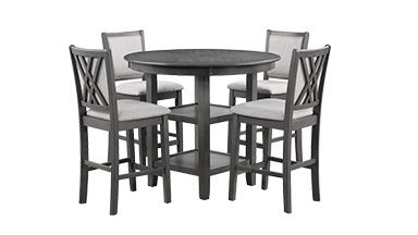 Amy - 5 Piece Counter Dining Set - Gray