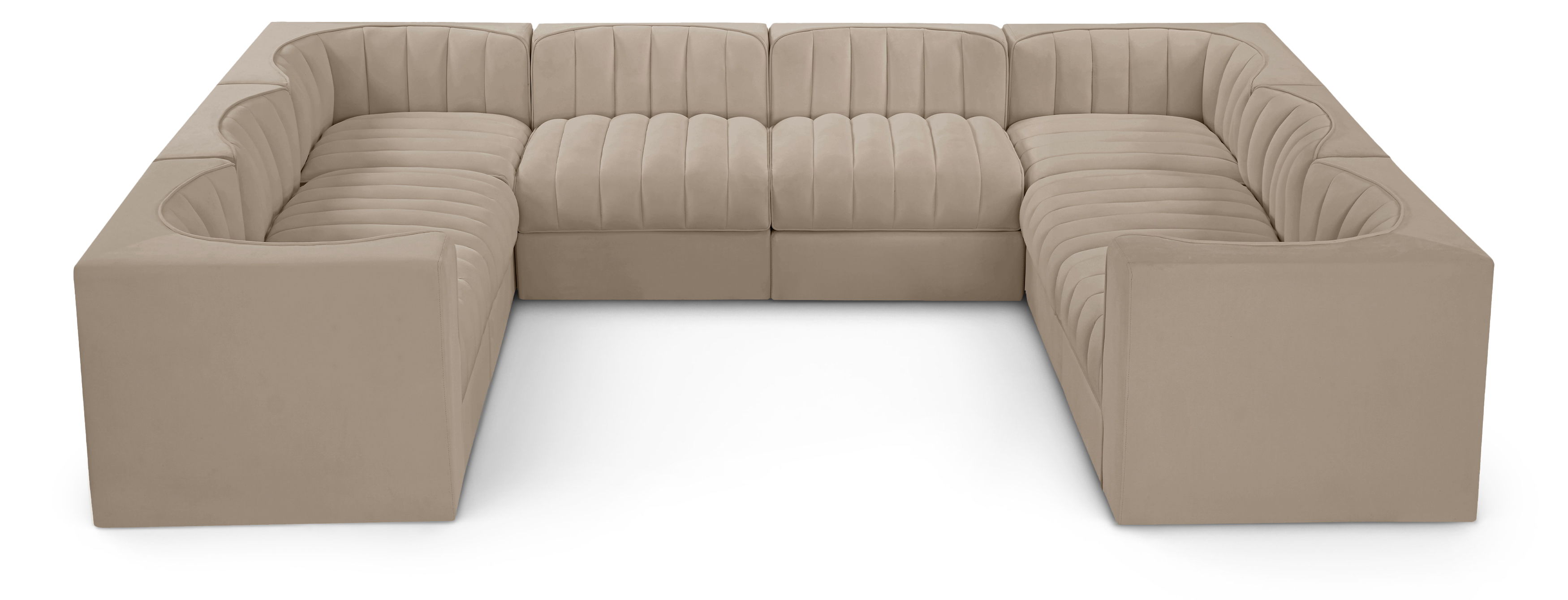 Velvet Performance Fabric Upholstered Modular Sectional