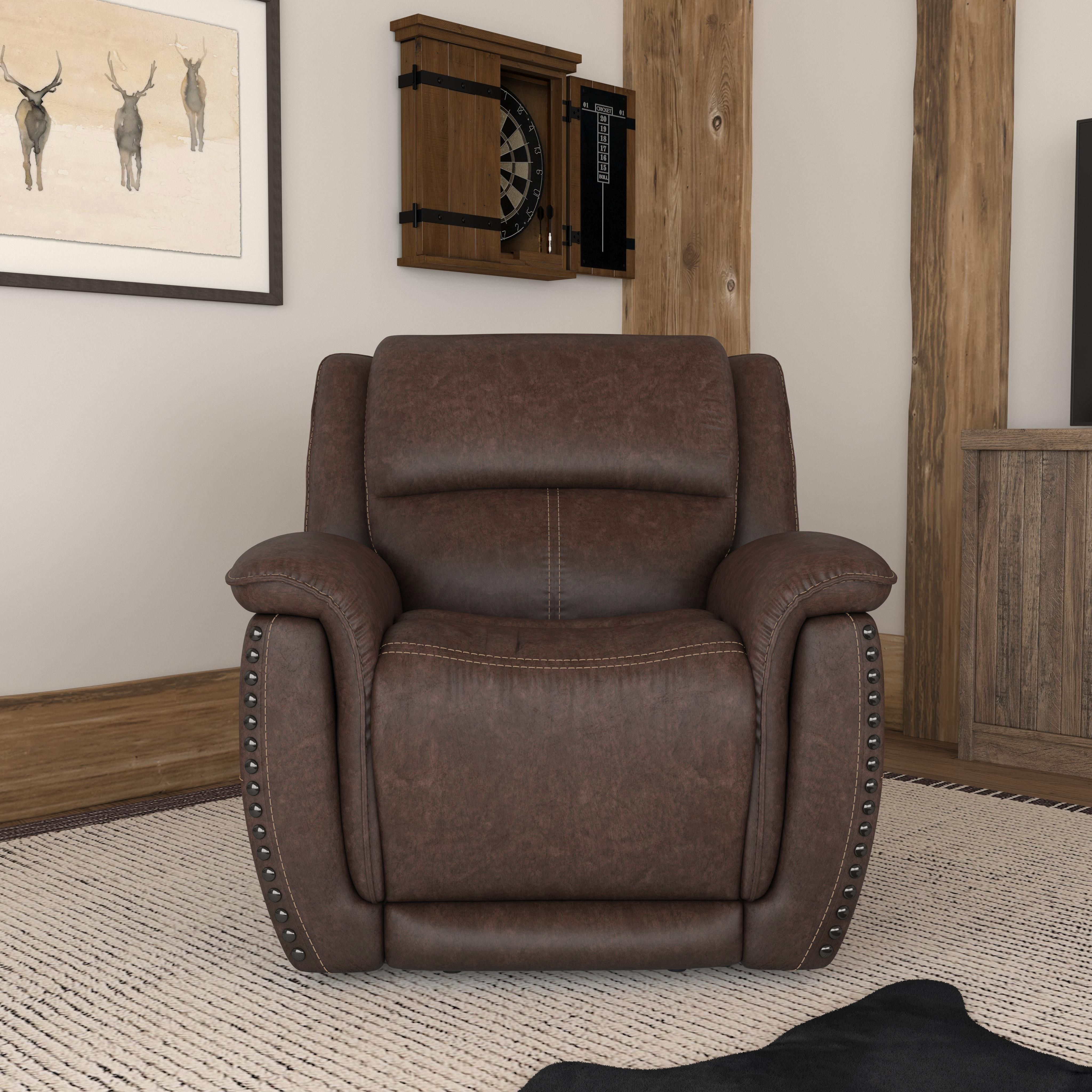 Beau - Power Recliner With Power Headrest - Sable, dark brown
