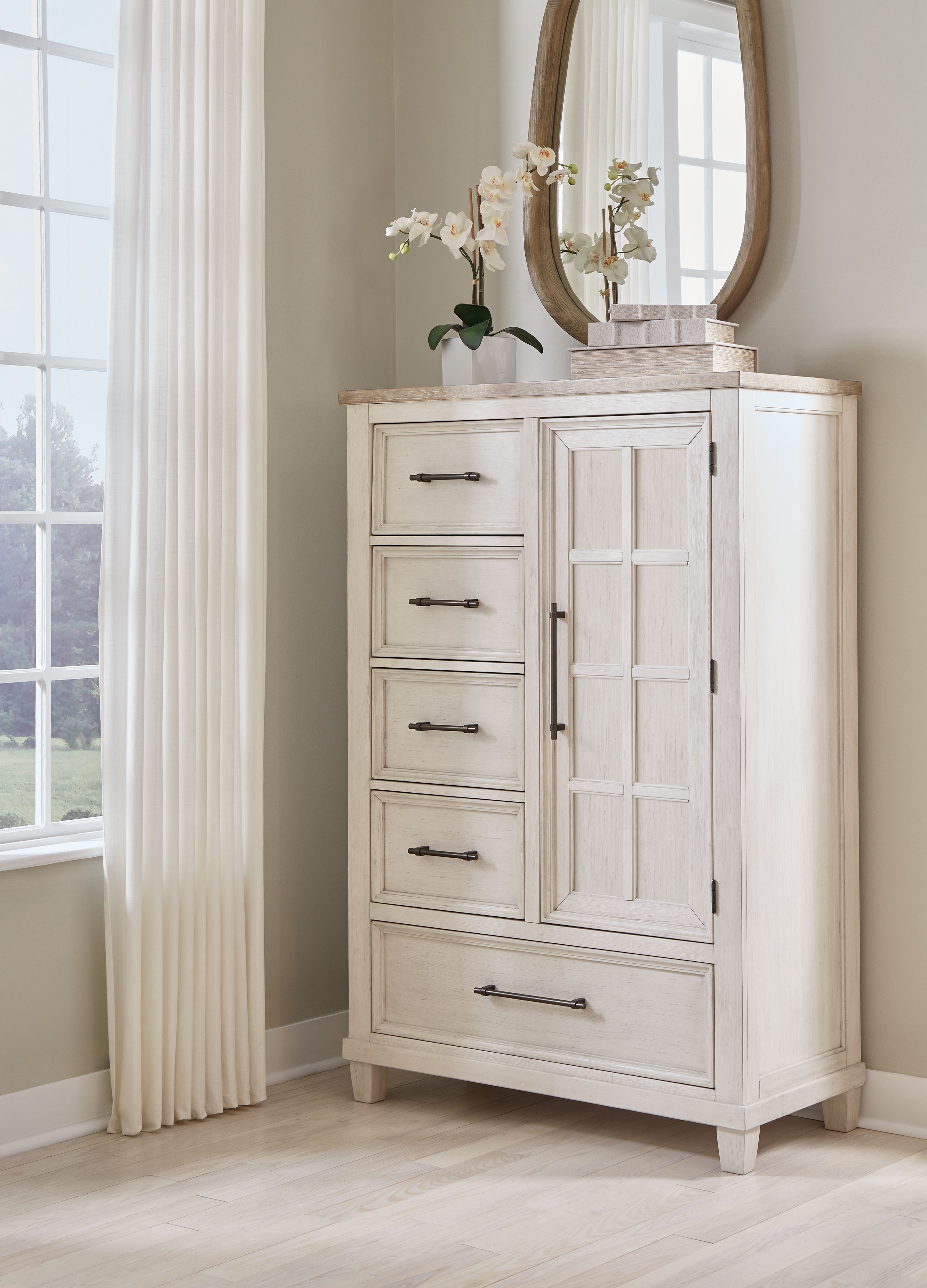 Ashley Furniture Shaybrock - Door Chest - Antique White / Brown - Image 6