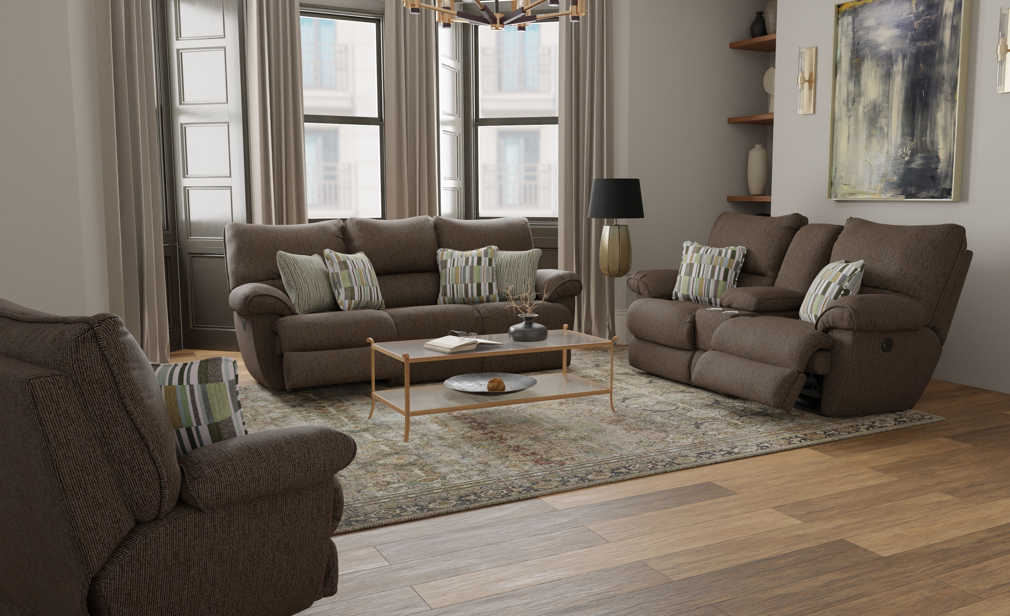 Lenny - Power Lay Flat Reclining Sofa - Chocolate