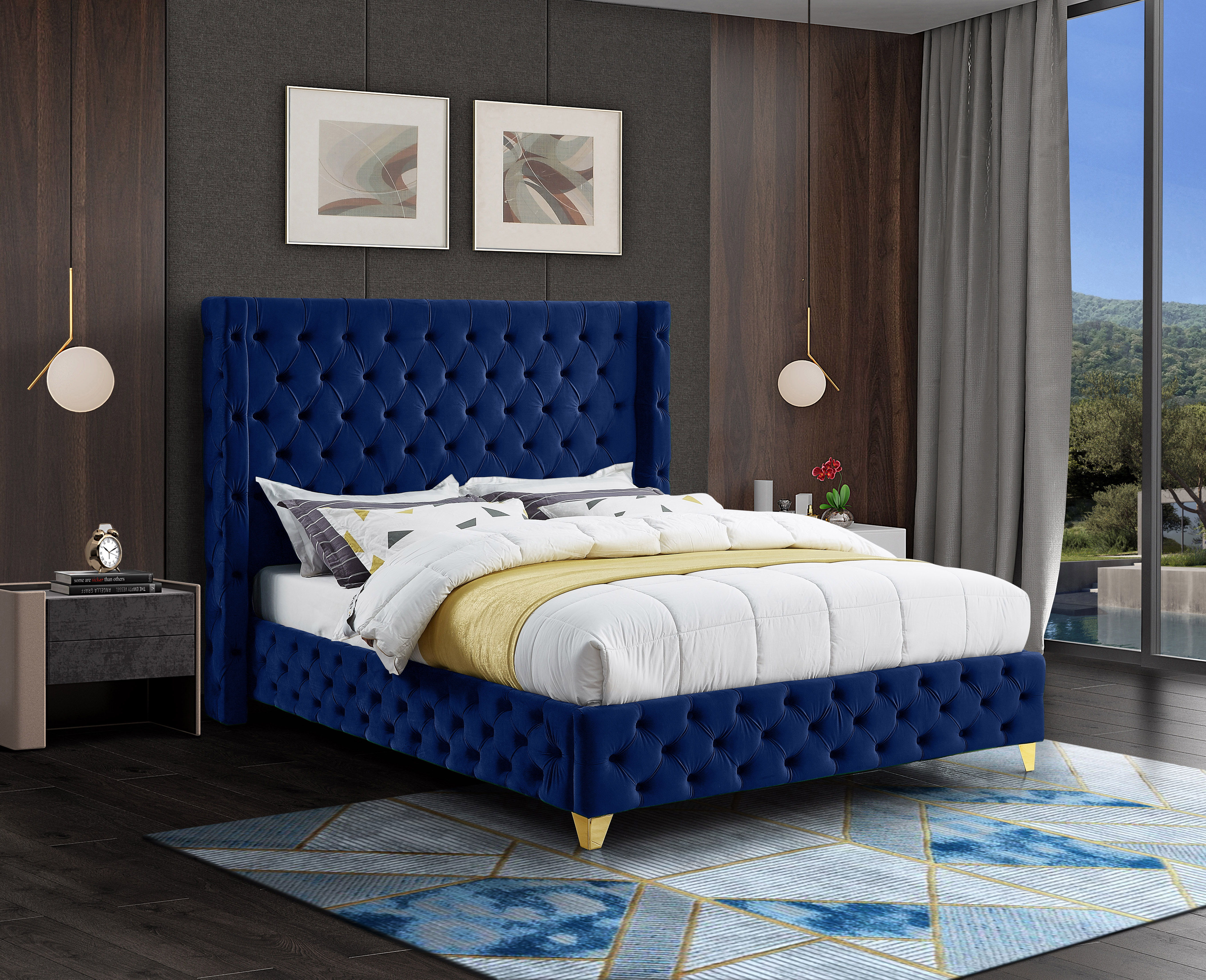 Savan - King Bed - Navy