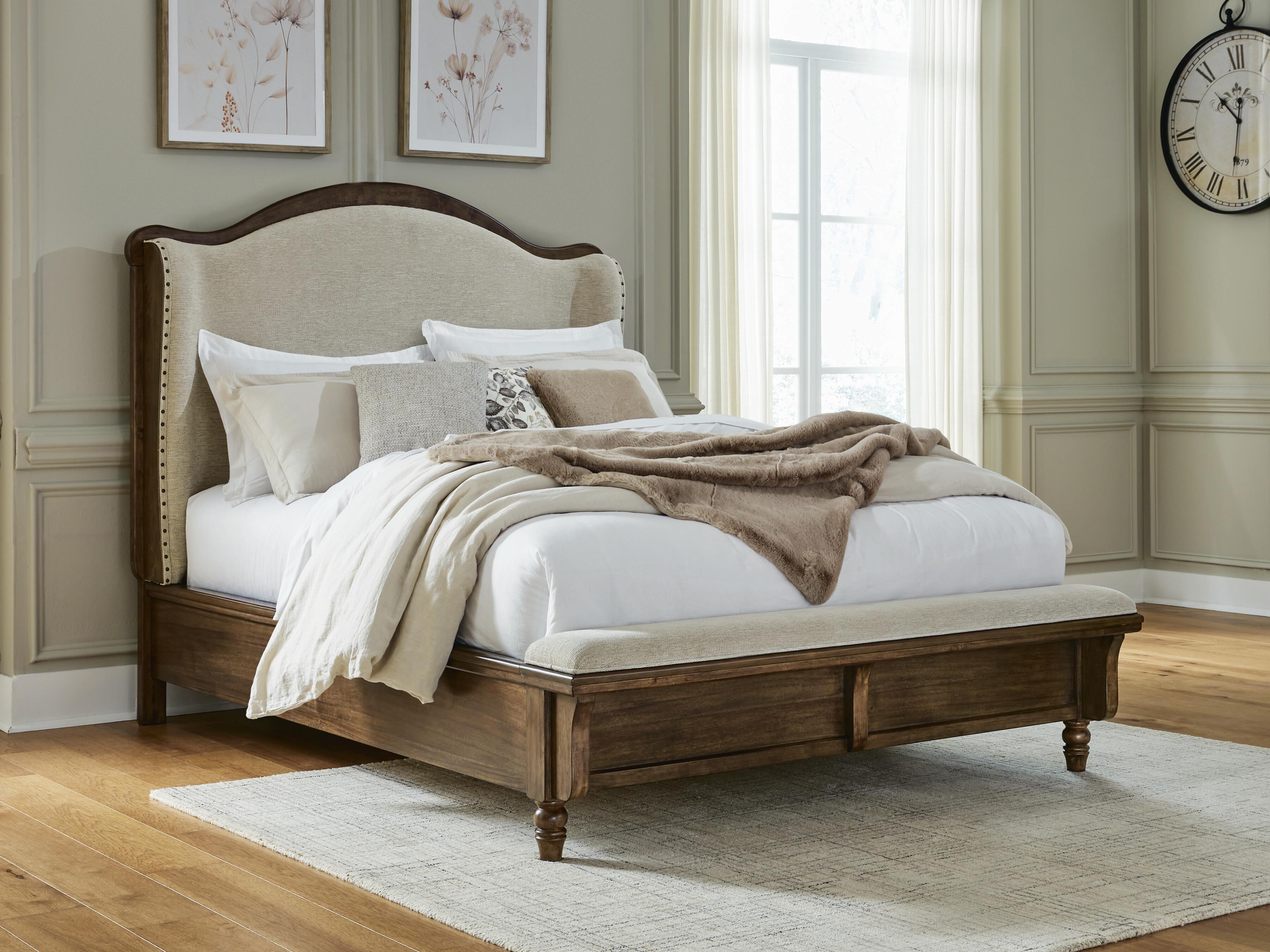 Ashley Furniture Sturlayne - Queen Upholstered Panel Bed - Brown - Image 4