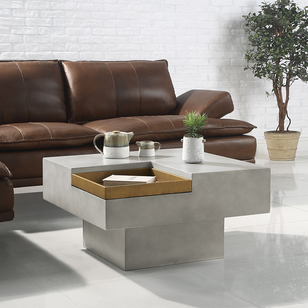 Kailano - Coffee Table - Weathered Gray, gray