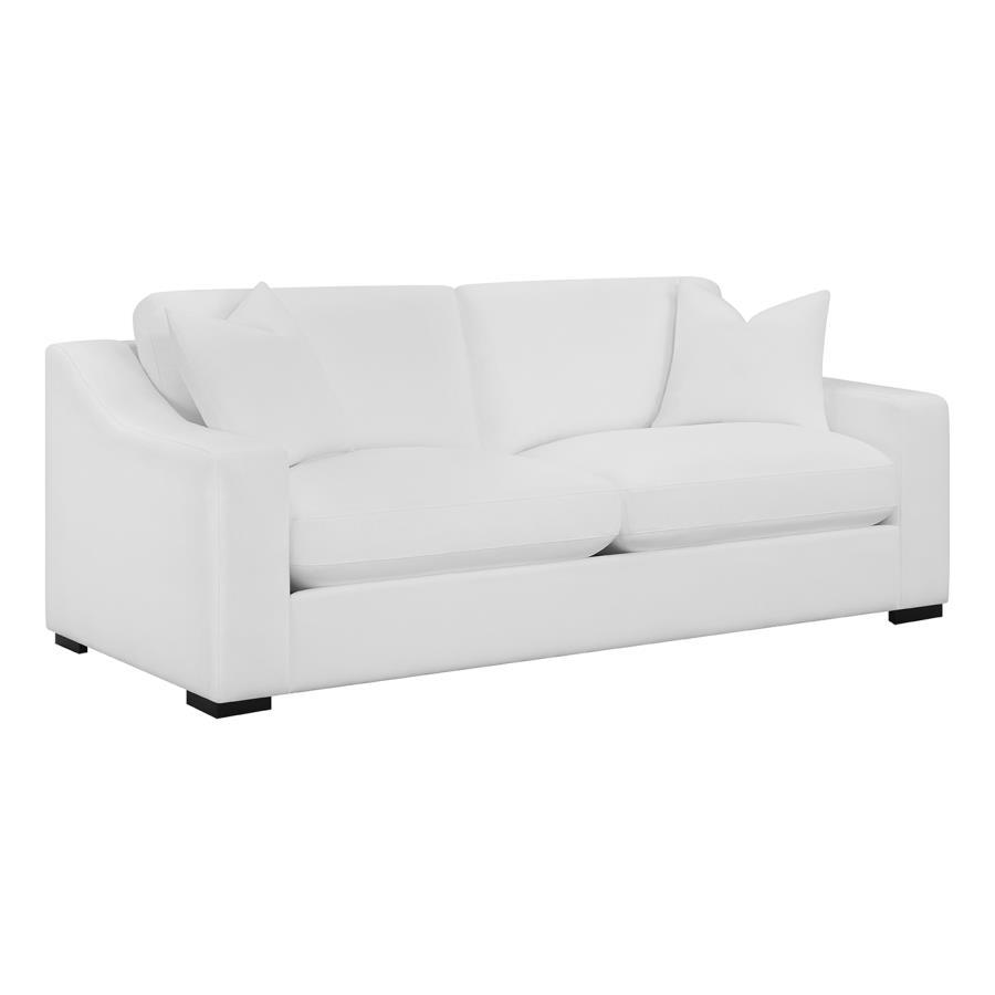 Ashlyn Upholstered Sloped Arms Sofa White New Lots Furniture