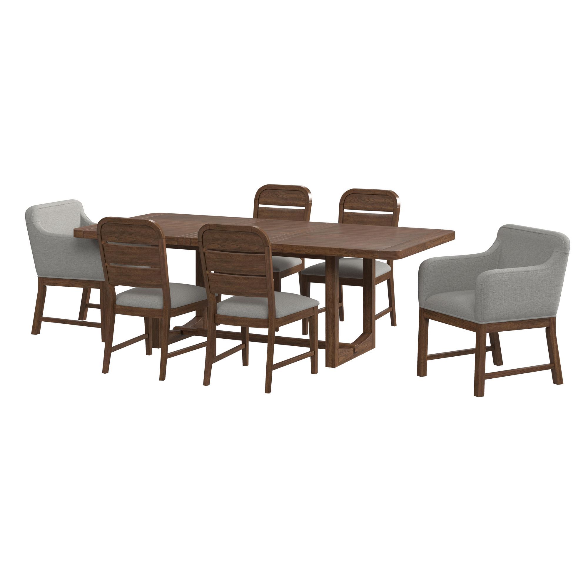 7 Pc · Table, Four Chairs And Two Upholstered Chairs