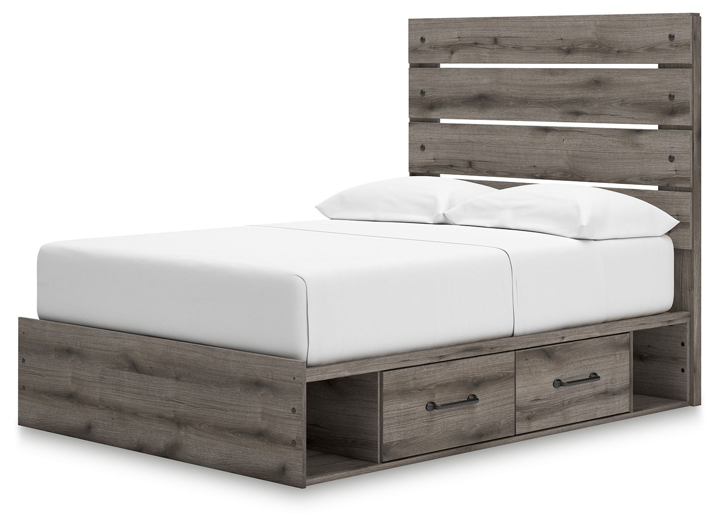 Ashley Furniture Graystorm - Full Panel Bed With Storage - Brown Gray - Image 5